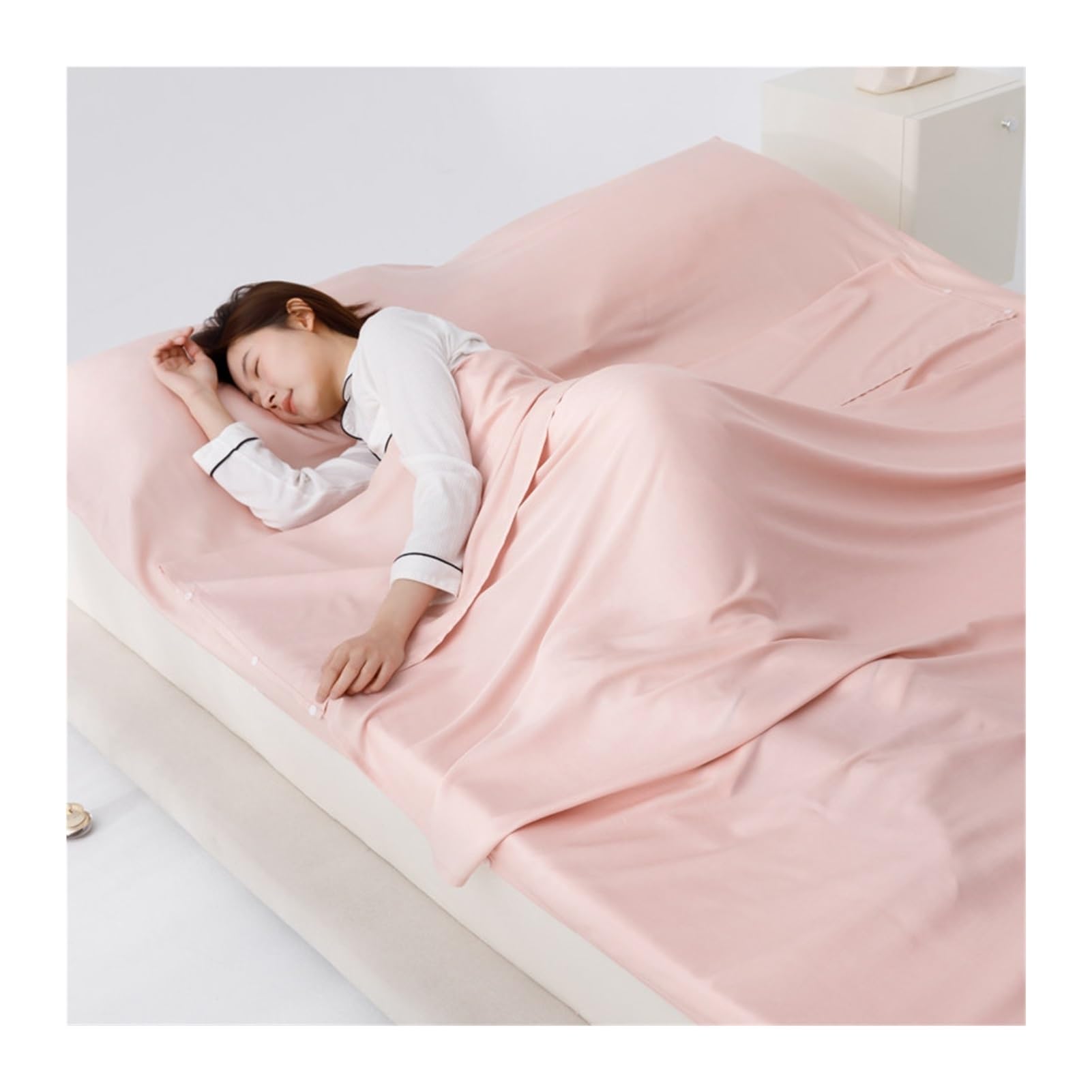 GBHMJU Ultralight Washable Sleeping Bag Liner Single Double Tencel Cooling Lightweight Adult Sleep Sack Travel Sheets for Backpacking Hotel Camping Hostels(Pink,80x210cm-31x82)