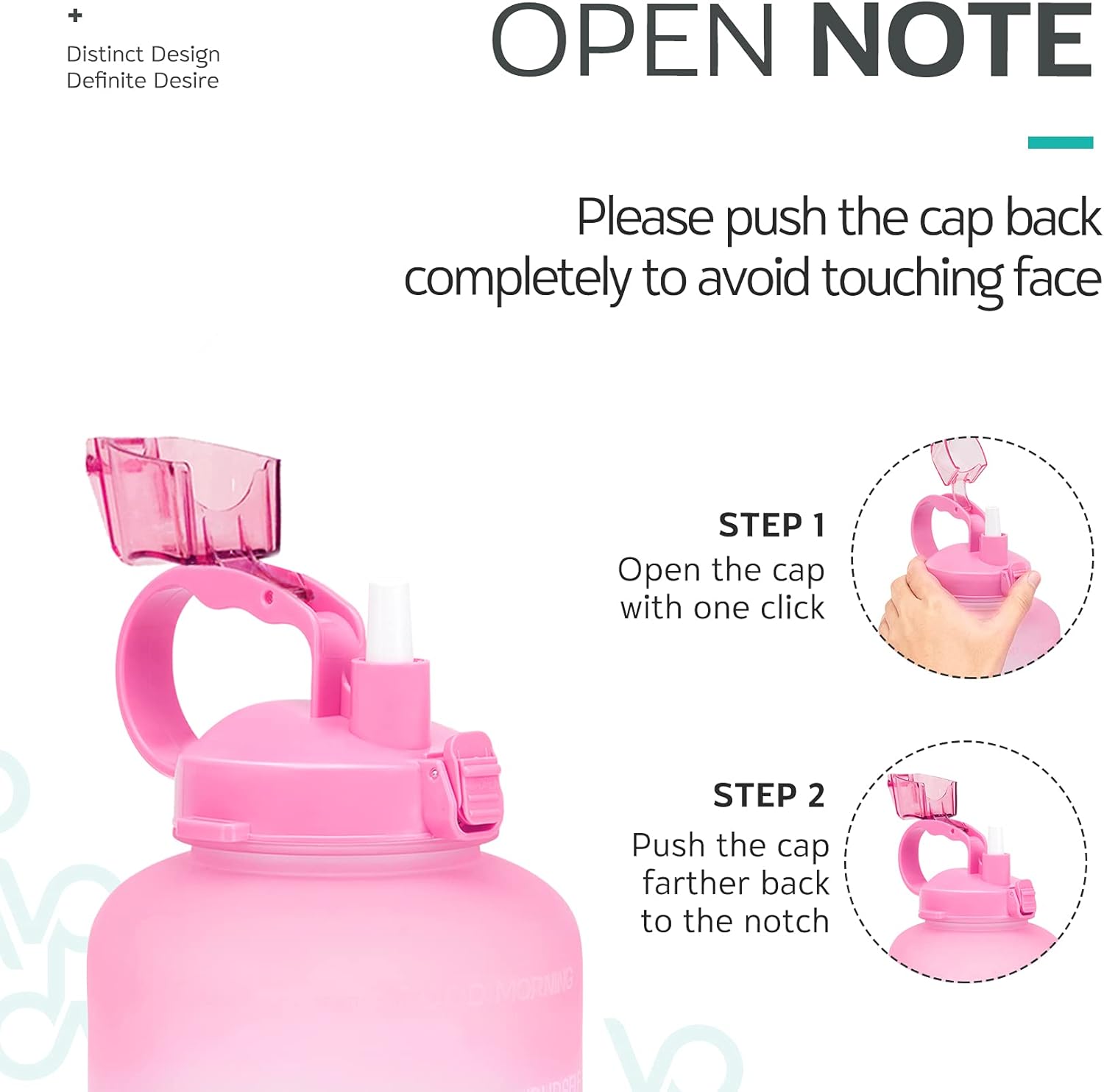 Venture Pal Large Half Gallon/64oz Motivational BPA Free Leakproof Water Bottle with Straw & Time Marker Perfect for Fitness Gym Camping Outdoor Sports