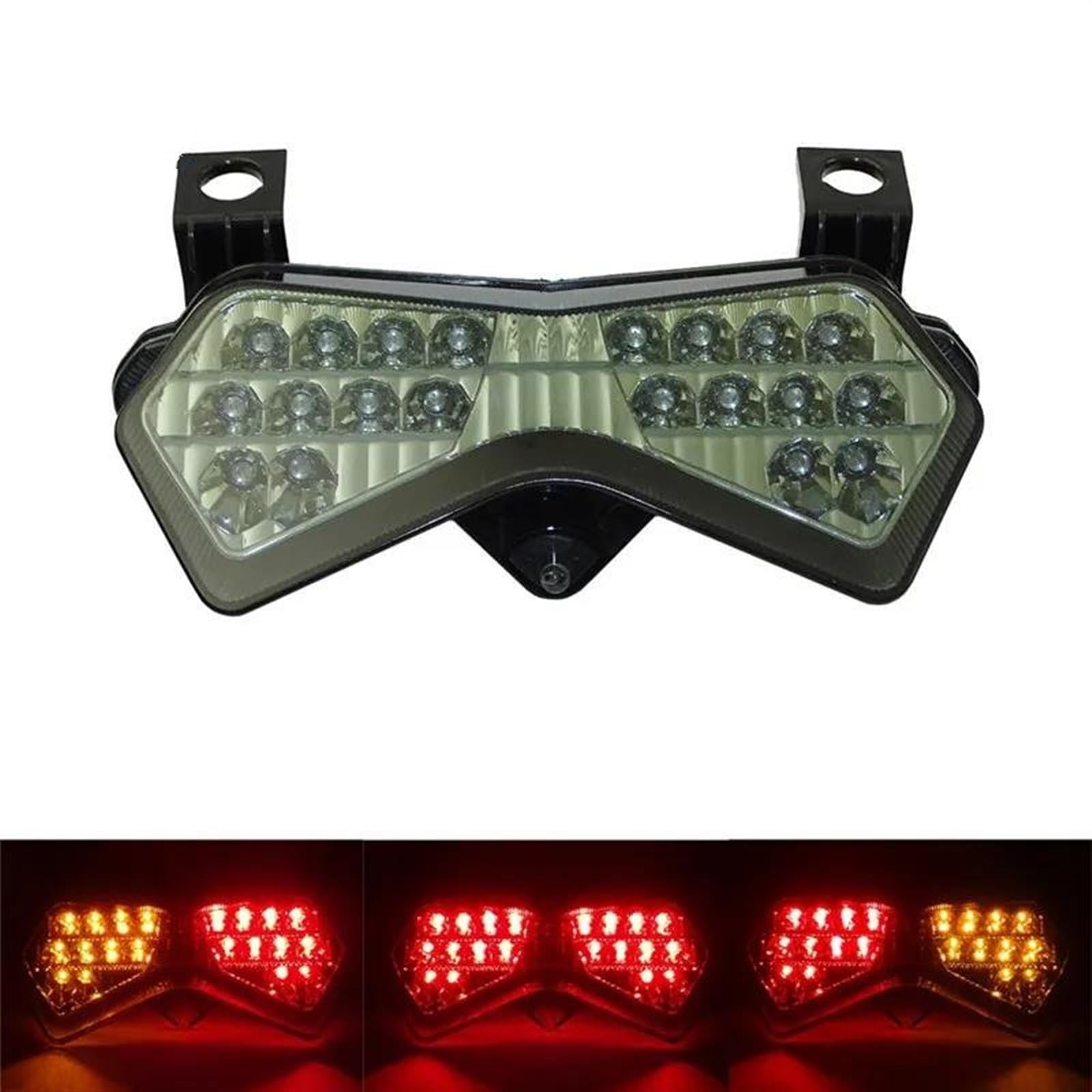 Feu Stop Clignotants De Moto Feu Arrière Intégré Clignotant Lampe pour K&awasaki pour Ninja ZX6R ZX-6R ZX6RR Z750S 2003 2004 Clignotants(Clair)