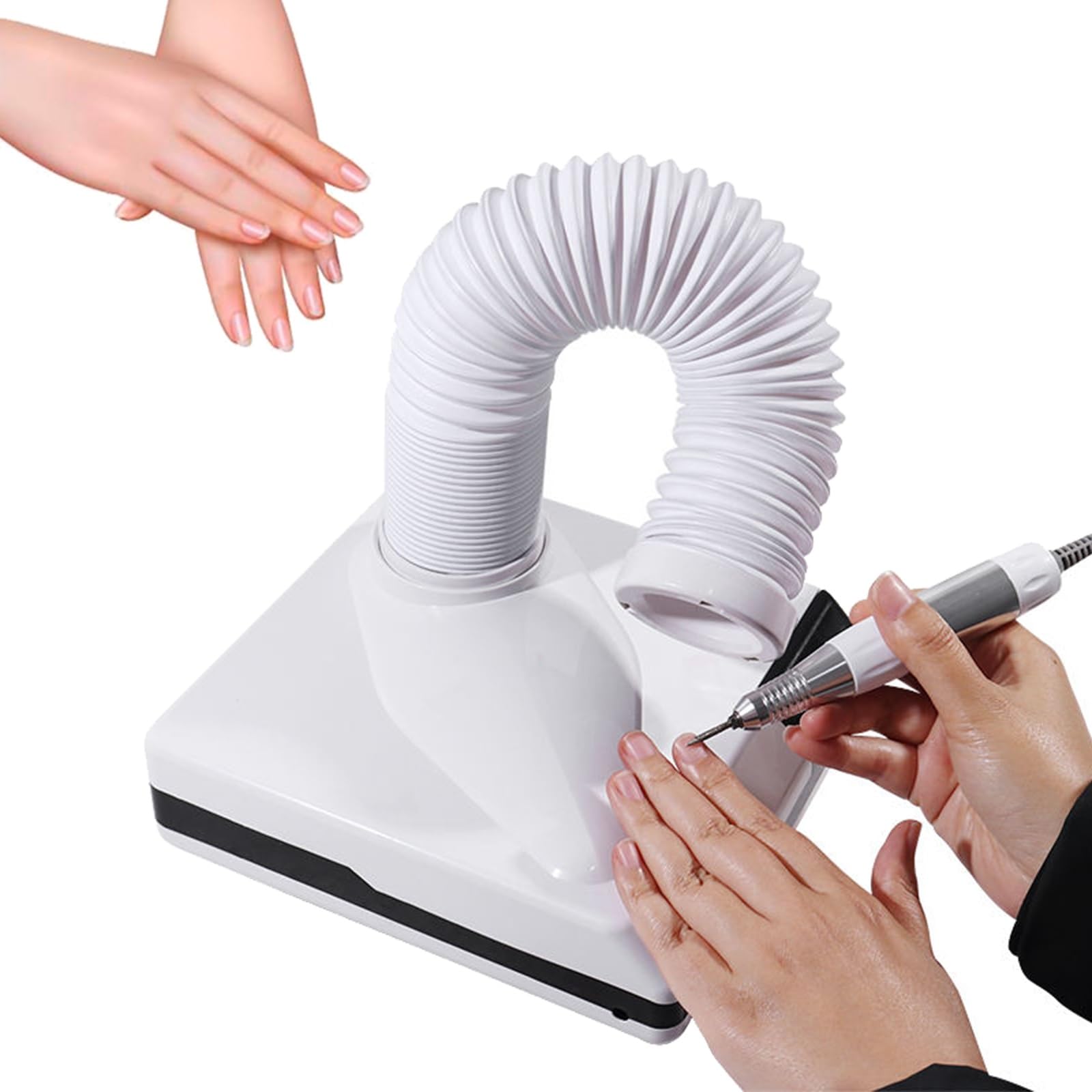 Dust Collector Fan Vacuum Cleaner with LED Light, 360° Rotation, High Power for Dental Lab and Nail Art