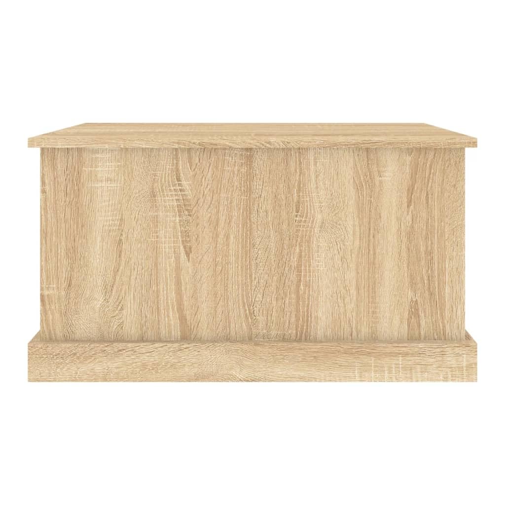 Aufbewahrungsbox Sonoma-Eiche aus Holzwerkstoff 70 x 40 x 38 cm mit Deckel, Stauraum Truhe und Sitzbank für Wohnzimmer Schlafzimmer Flur, Organizer Kiste für Spielzeug Wäsche Ordnung
