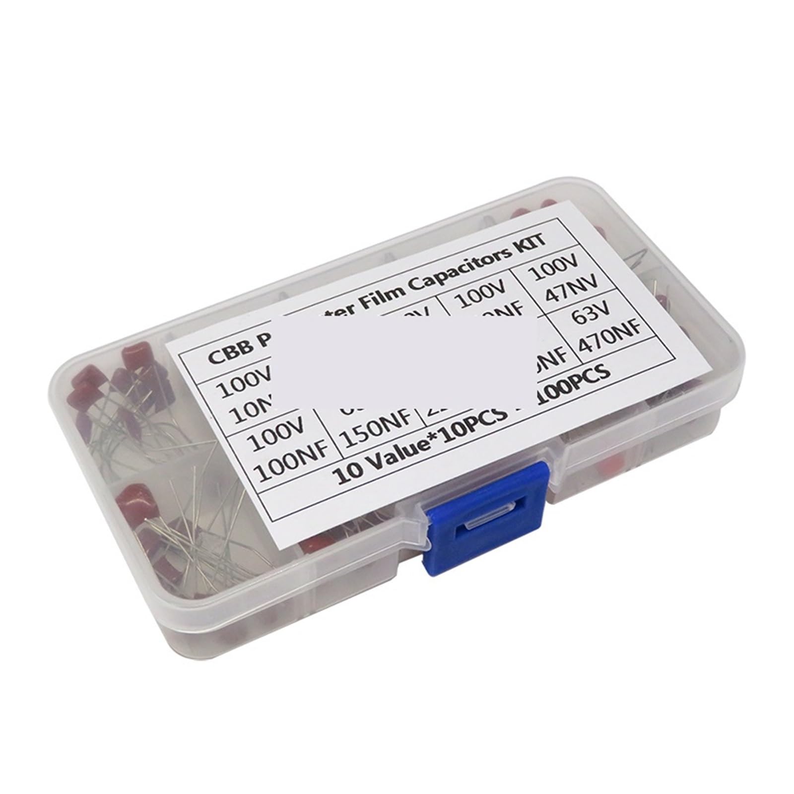 Condensateurs à film polyester métallisé en kit de 100 pièces pour circuit électronique DIY