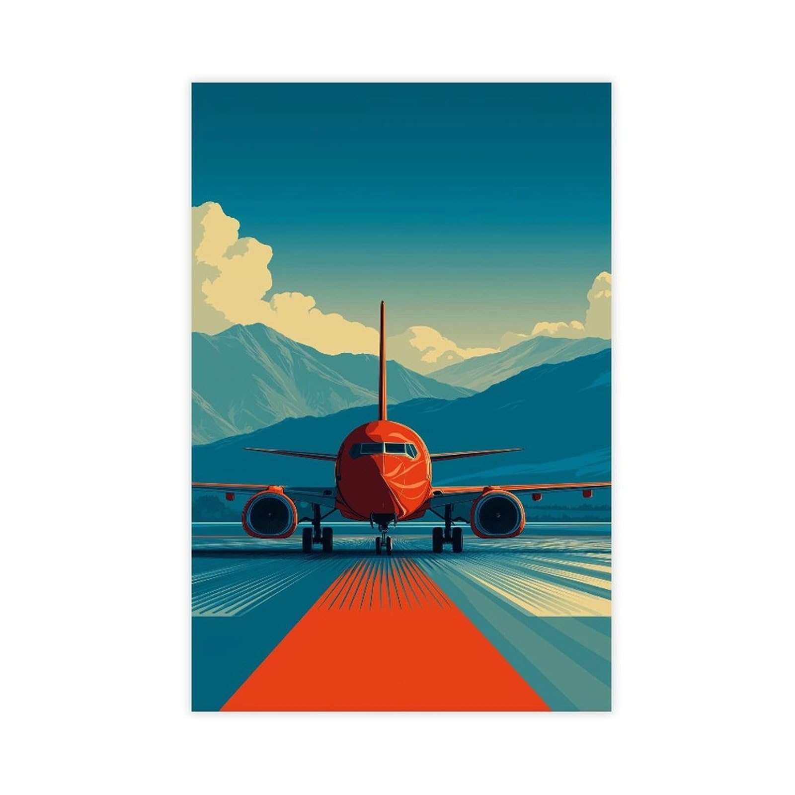 YWTJAX Vintage Aviation Poster Canvas Poster for Living Room Decor Gift