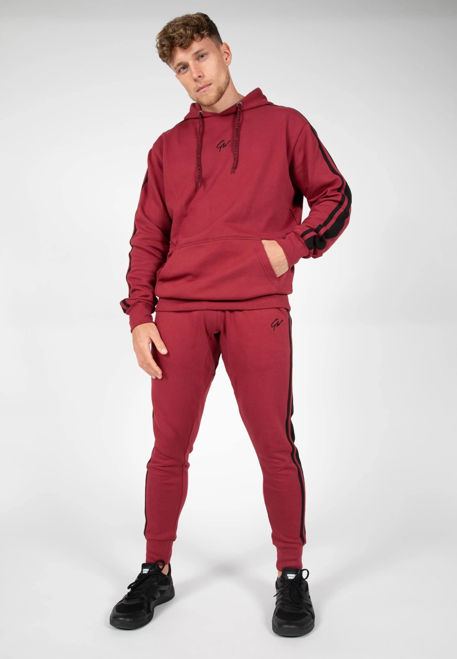 Gorilla Wear Banks Oversized Hoodie Burgundy Red/Black