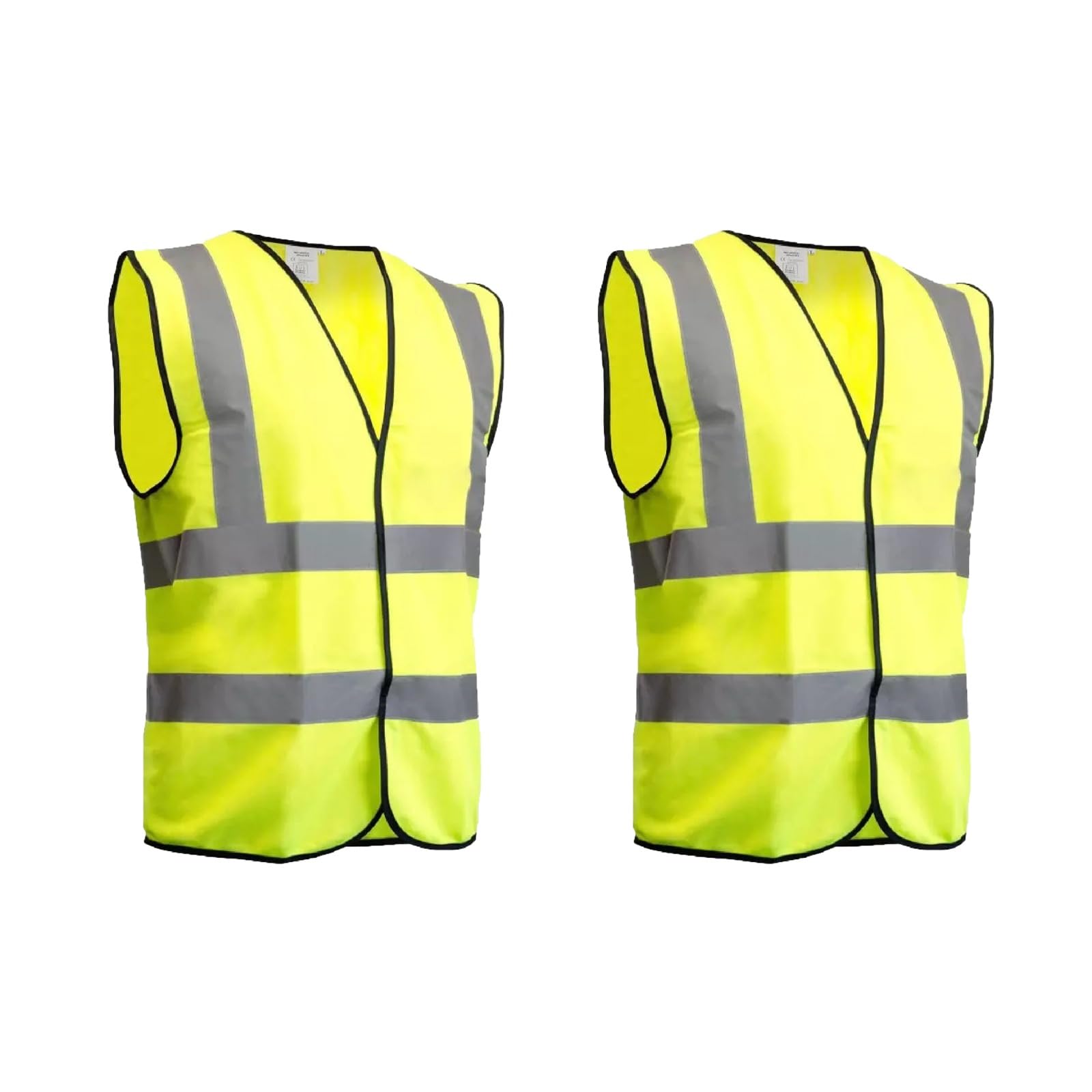 YSAMAX Yellow Hi Viz Vest Waistcoat, Reducing The Risk Of Accidents, Versatile For All Seasons, Ideal For Construction Workers, Traffic Controllers, Cyclists, Jogging, (2PCS, 2XL)