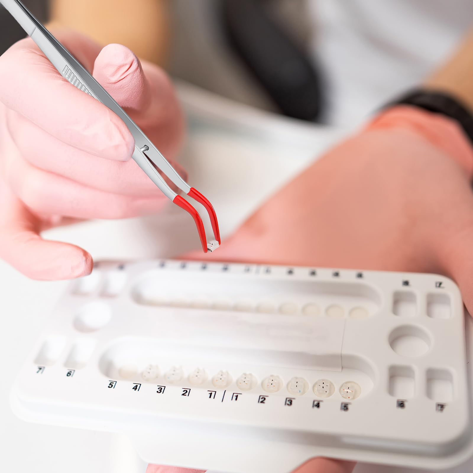 2 Piece Tweezers with Rubber Tips Set, Straight Tip PVC-Coated Precision Tweezers, Rubber Flat Tip Long Bent Tweezers, for Stamps Coins Jewelry Crafts Industrial Electronic Lab