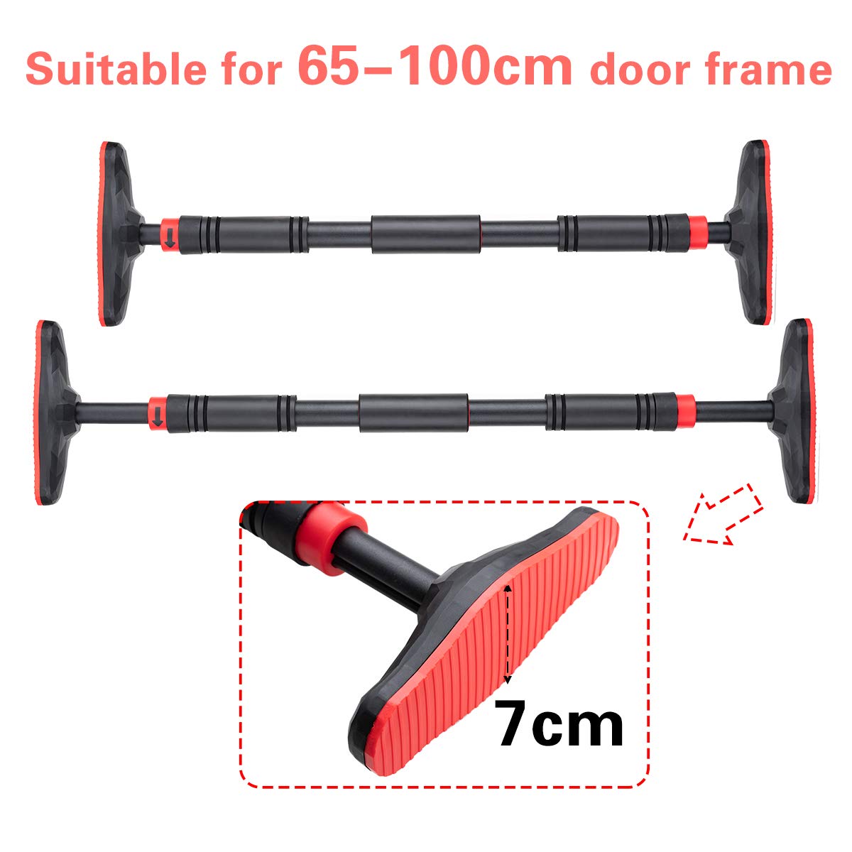 Barra dominadas la rejilla 2 vías,entrenador parte superior cuerpo ajustable,barra tracción puerta para entrenador músculos cuerpo sin tornillos agarre absorbe sudor