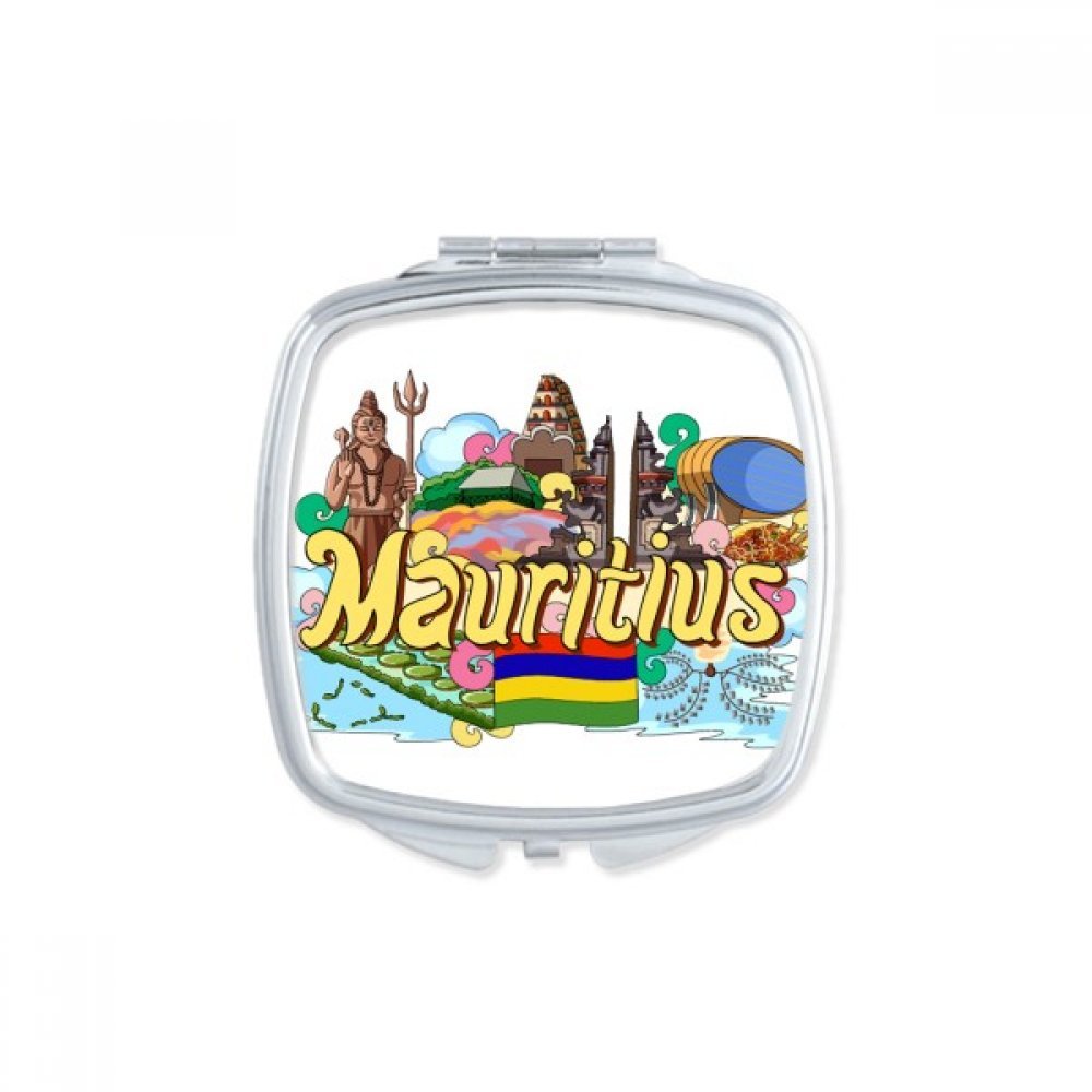 Miroir de poche compact et portable motif Terre sept couleurs Maurice