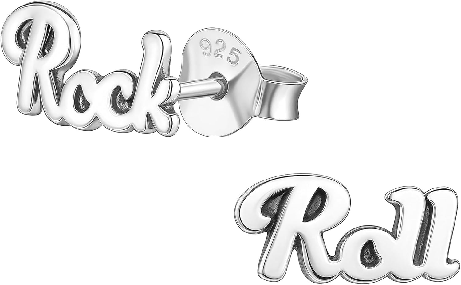 Best Wing Jewelry .925スターリングシルバー ロックンロール 小さなスタッドピアス
