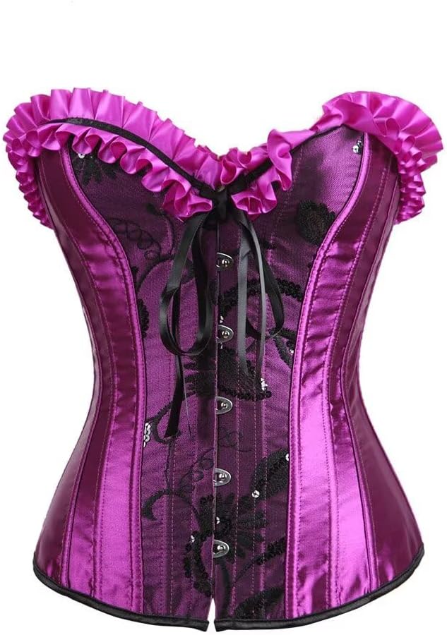 Jutrisujo Corset Dress with Multi Layer Skirt Tulle 2 PCS Women Plus Size Vintage Costume Burlesque Renissance
