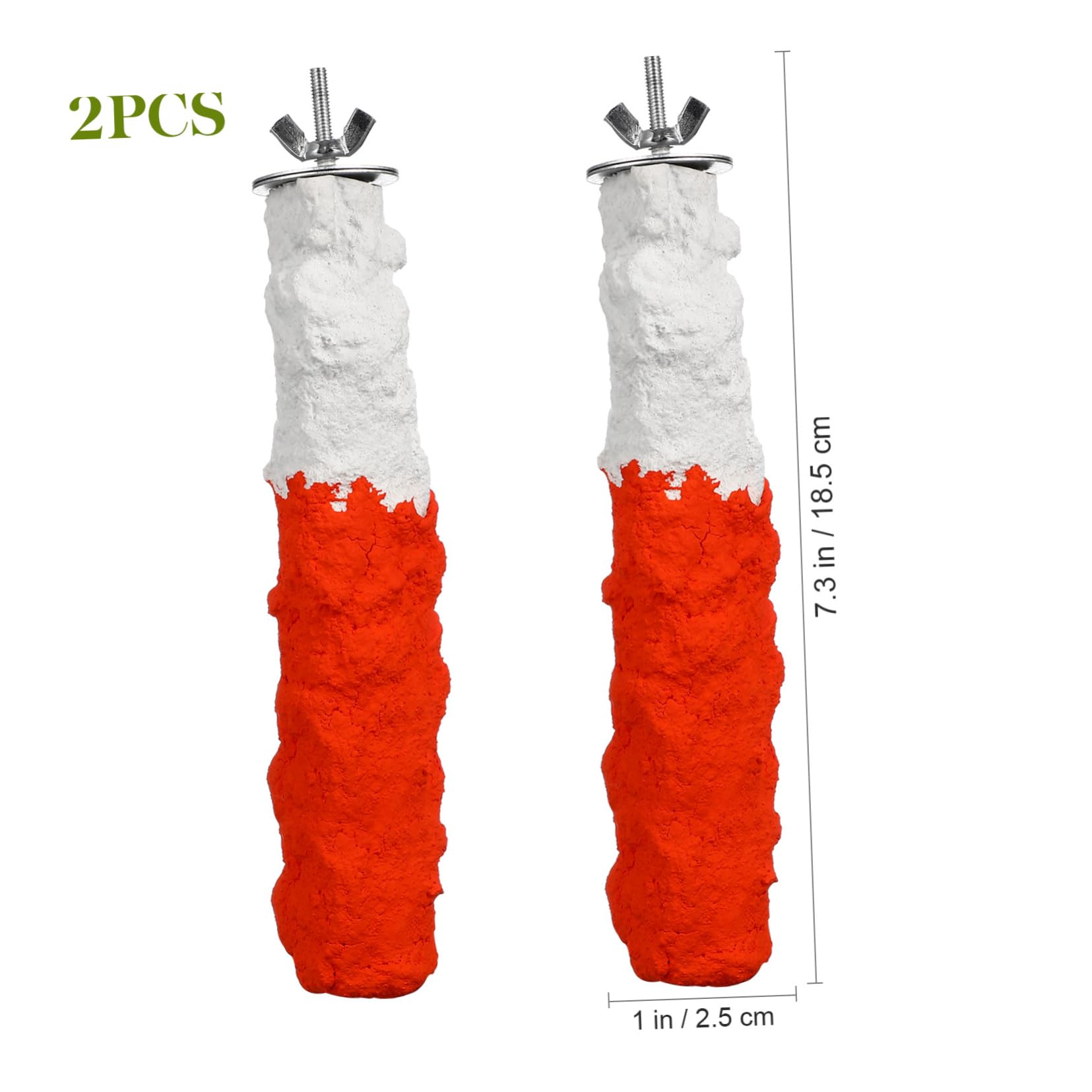 Perchoir à Perroquet en Os de Seiche Riche en Calcium, 2 Pièces