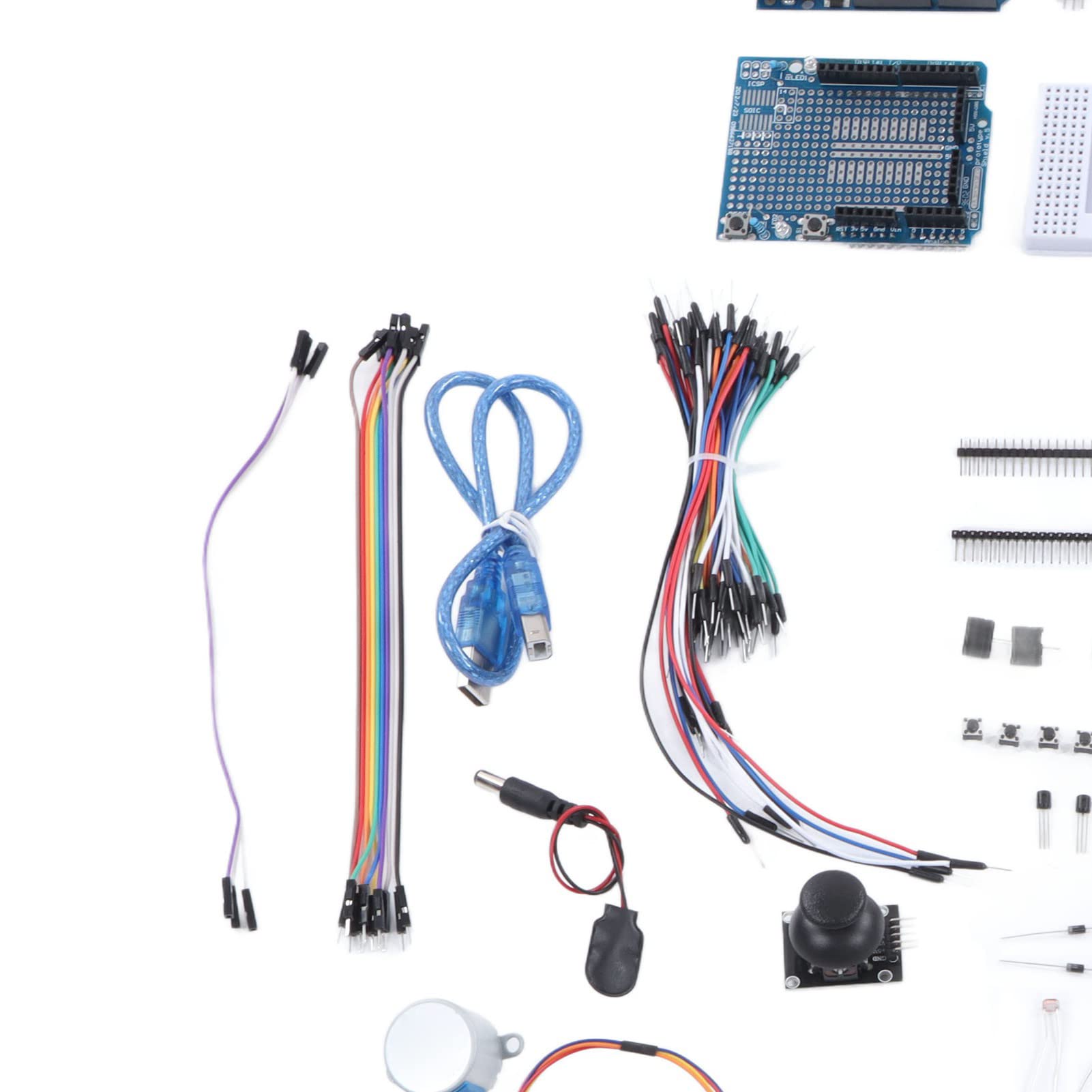 FTVOGUE Impostato dei Componenti Elettronici con Modulo di Alimentazione LCD per Principianti, Parti di Circuiti Fai - -te per Progetti di Programmazione, con Intestazioni di Perno e Scatola di