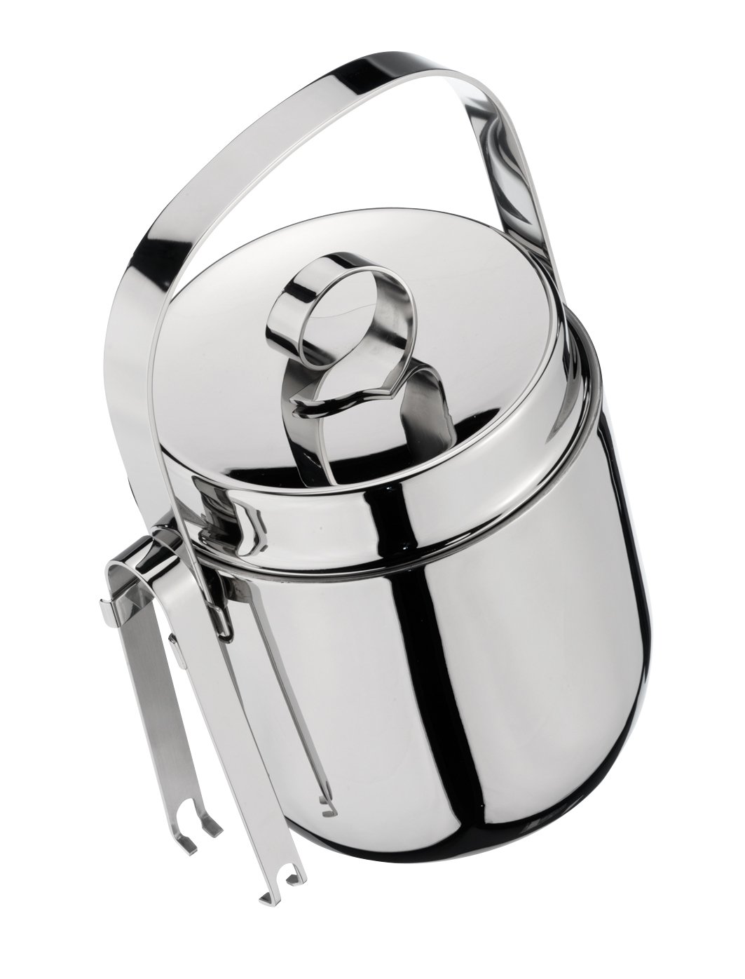 Grunwerg Ice Bucket and Ice Tongs 1.3ltr | Stainless Steel ice Bucket & Tongs