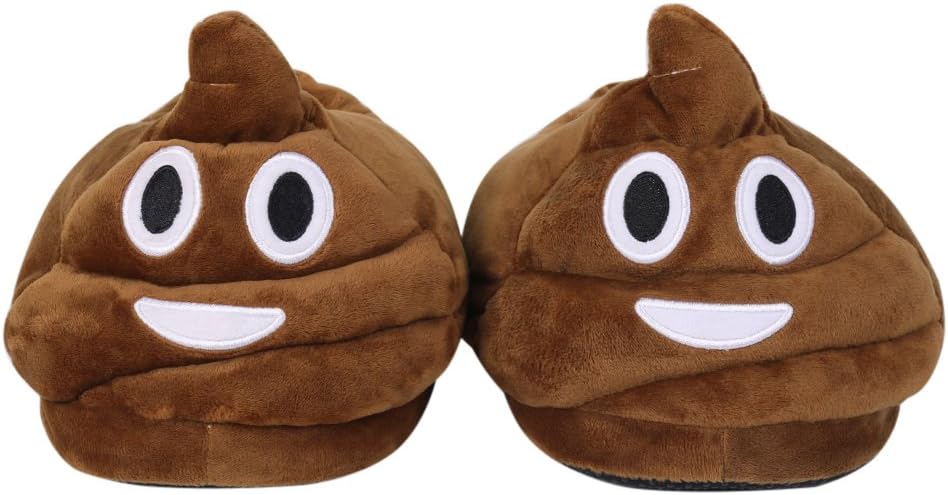 LYFF Stool Cartoon Plush Slippers，Cute and Creative Design，Warm Autumn and Winter, All Ages Brown