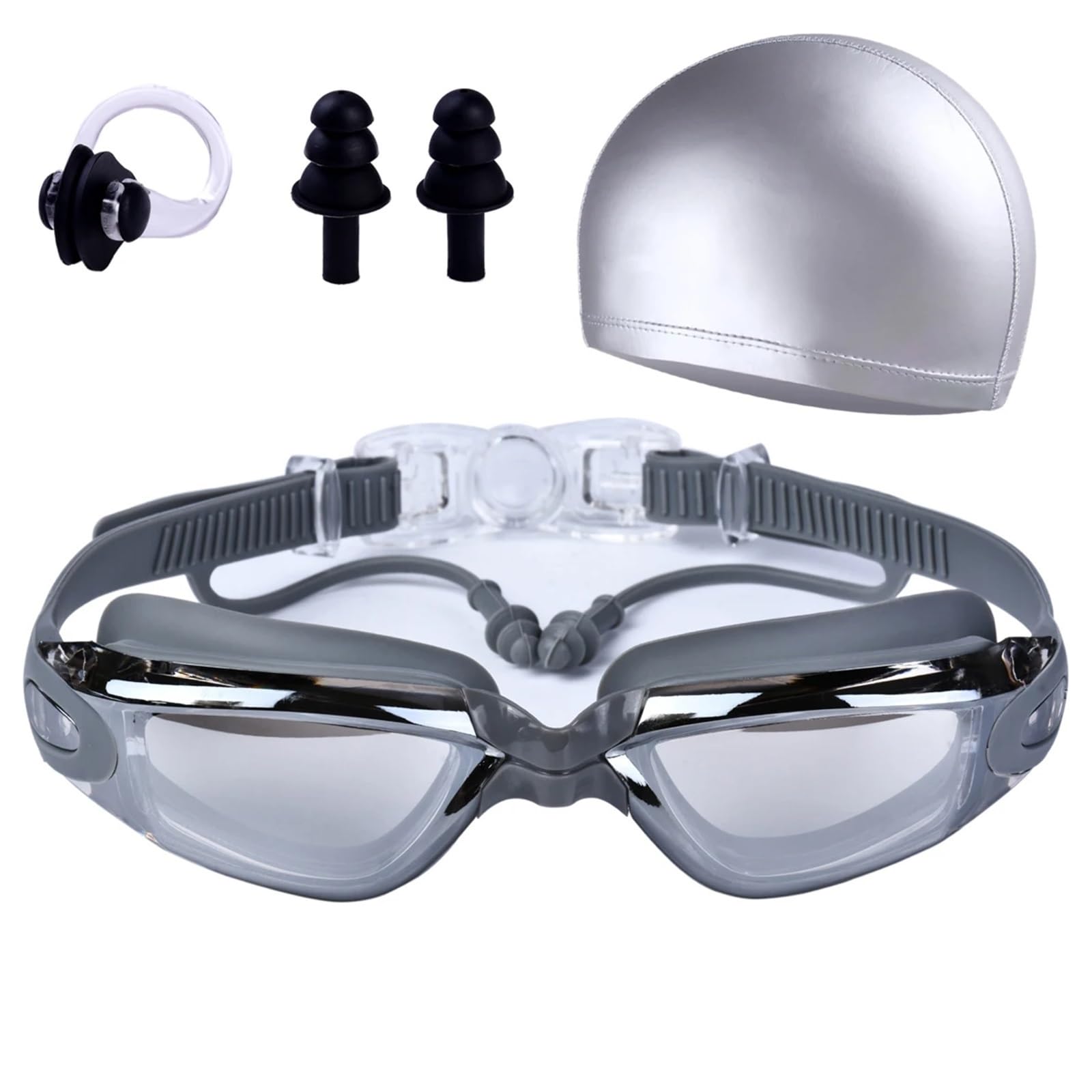 Schwimmbrille Hochauflösende wasserdichte und beschlagfreie Schwimmbrille for Männer und Frauen, verstellbare Schwimmbrille für Erwachsene