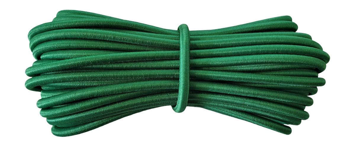 Round Elastic Cord - 5 mm diameter - Green - 10 metres