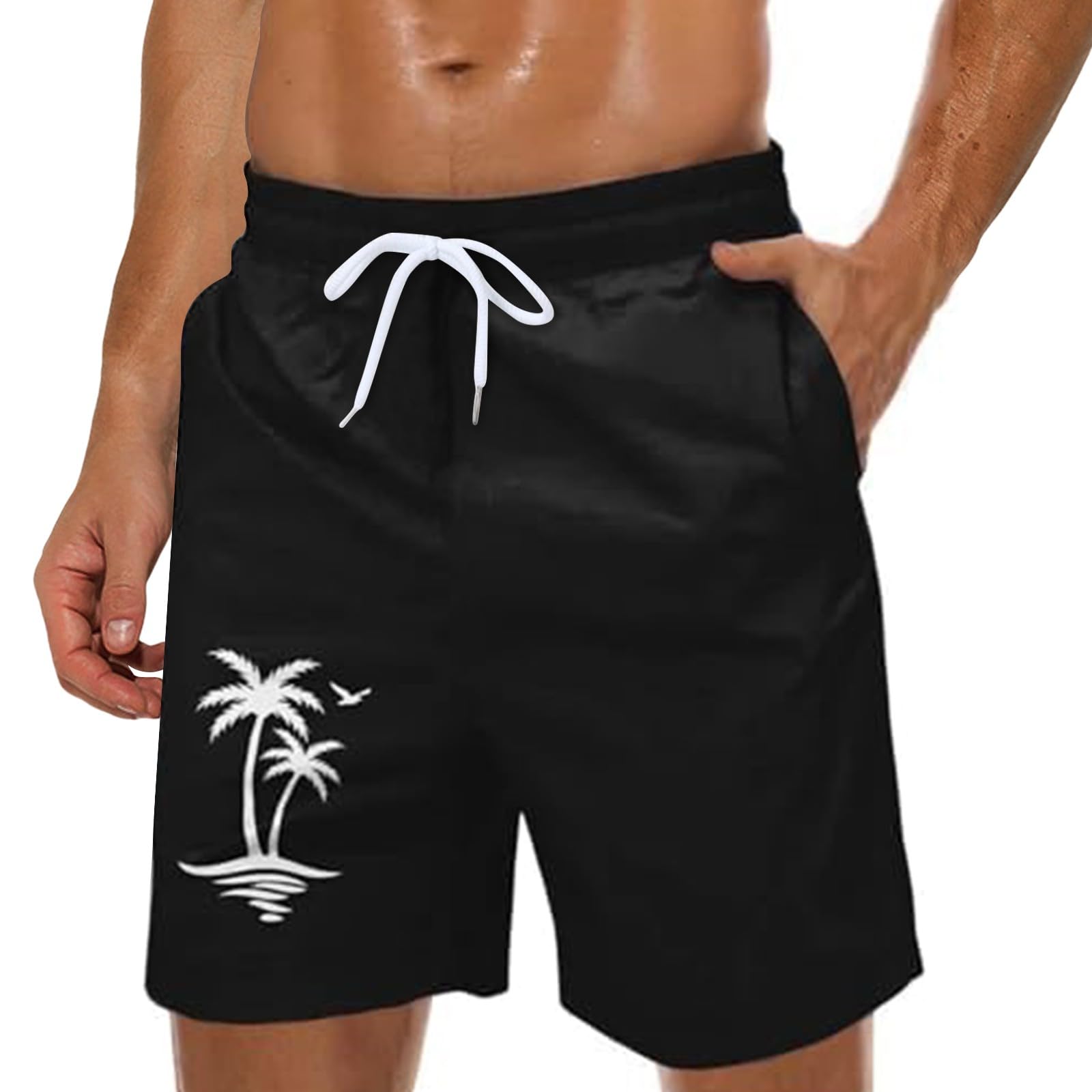 Generisch Bañador corto para hombre y hombre, bañador largo hasta la rodilla, traje de baño con pana y bolsillos, transpirable, de secado rápido, resistente al agua, ligero, de secado rápido, para verano, de