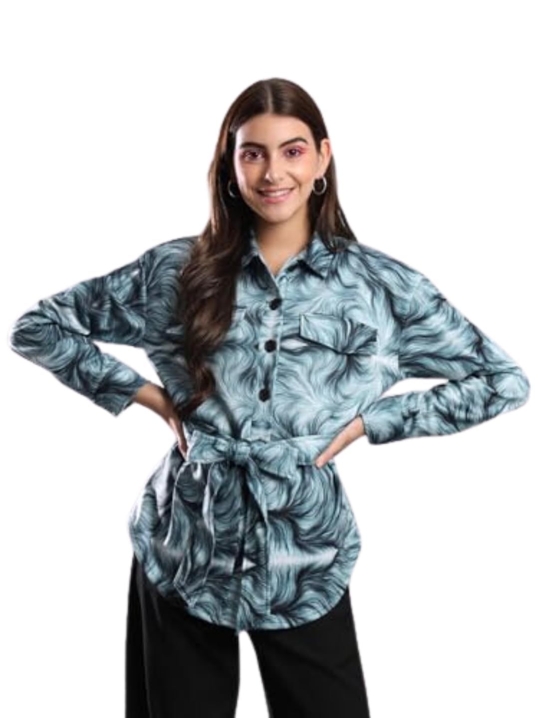 tandul Women's Women Coat - Multicolor Polyester Full Sleeve Women Coat Single Breasted Printed Women Coat (7294)-picture-27