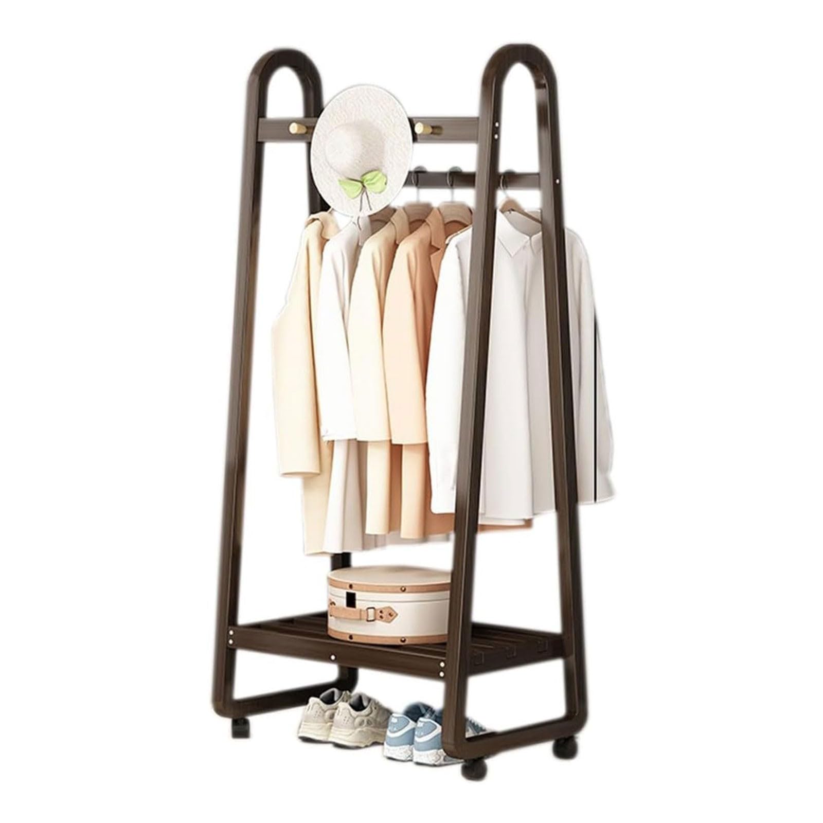 竹製ハンガーラック&ハンガー　キャスター付き Amazon.co.jp: 多機能可動式洋服ハンガーラック 3.5インチフック付き