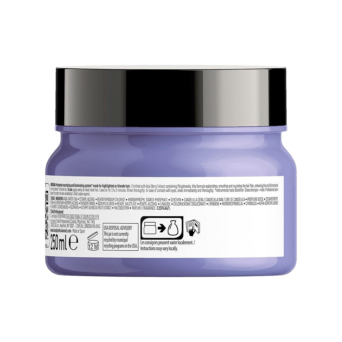 L'Oréal Professionnel, Mascarilla Reparadora e Iluminadora para Pelo con Mechas o Rubio, Blondifier, 250ml