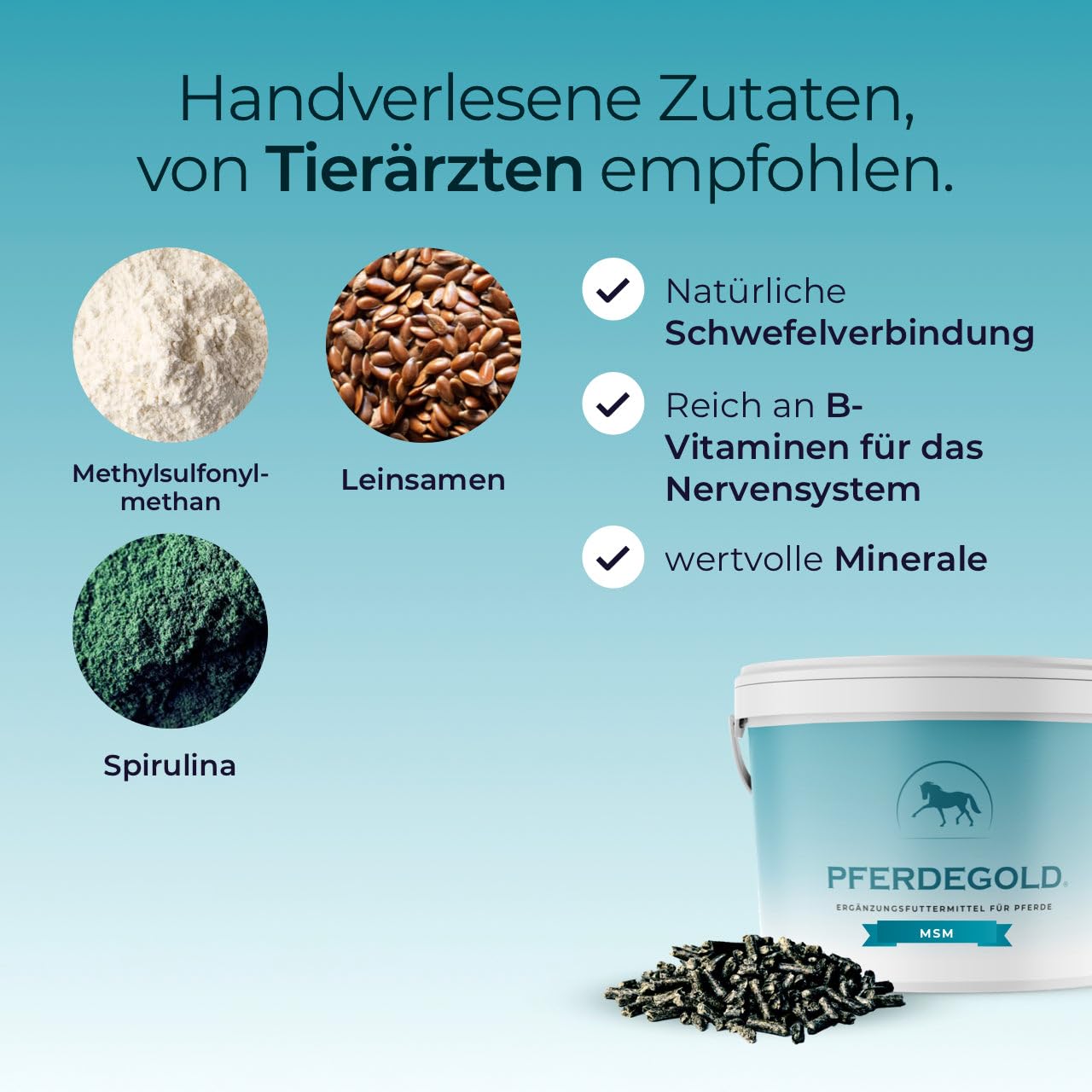 MSM 1,5kg - Pferde Pellets mit MSM & Omega 3
