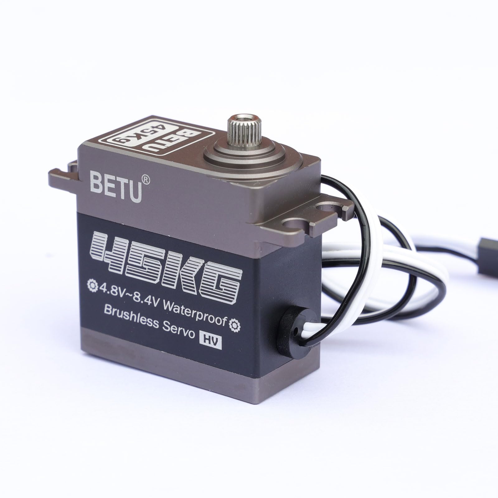 BETU Servo Brushless da 45 kg, Servo Waterpoof, RC Servo Compatibile con 1/5,1/6, 1/8, 1/10 RC Auto/Robot/Barca/Aereo