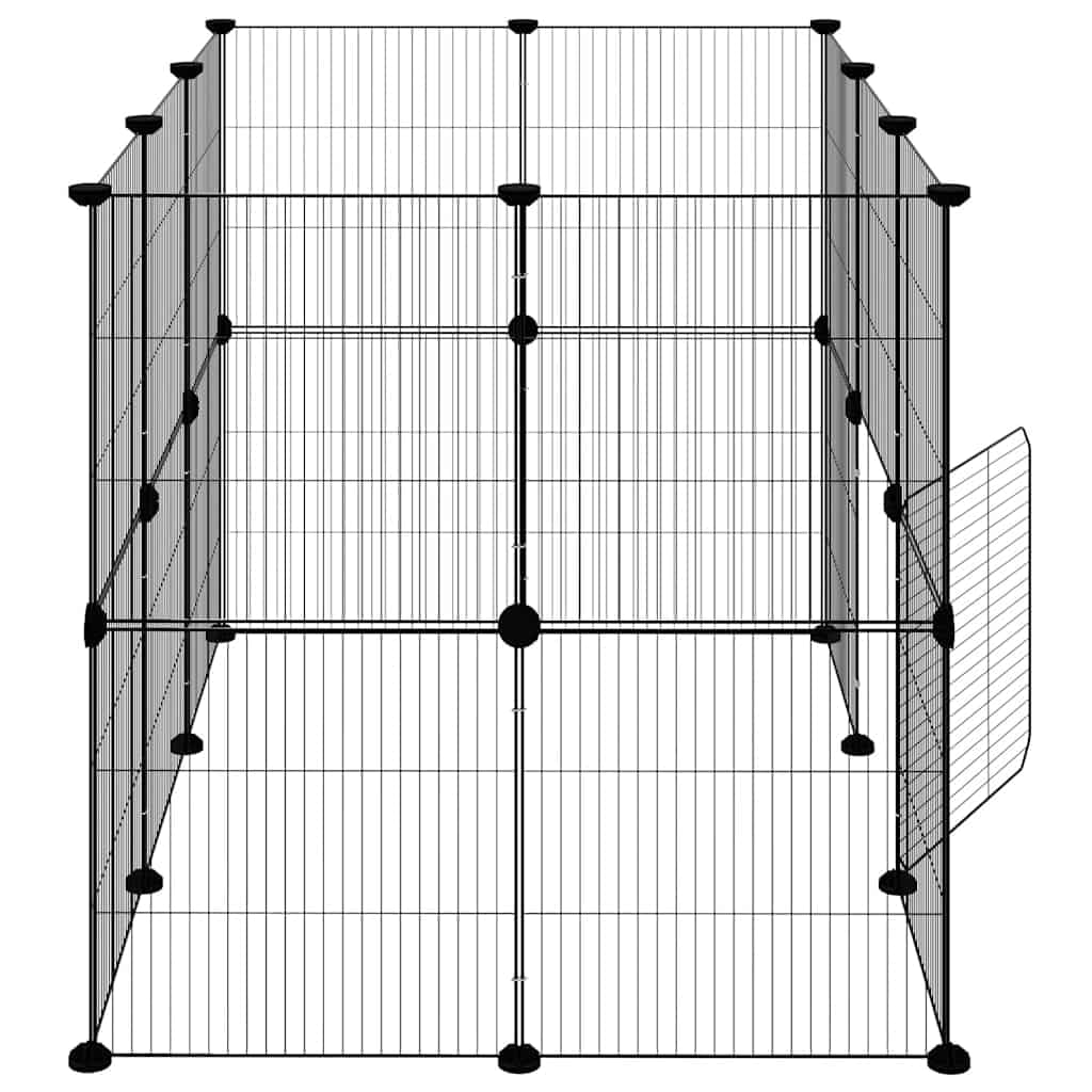 20-TLG. Haustierkäfig mit Tür Schwarz 35x35 cm Stahl,Tier- & Haustierbedarf,Haustierbedarf,Kleintierzubehör,Lebensräume & Gehege für Kleintiere,Schwarz,5.74 kg-3114043