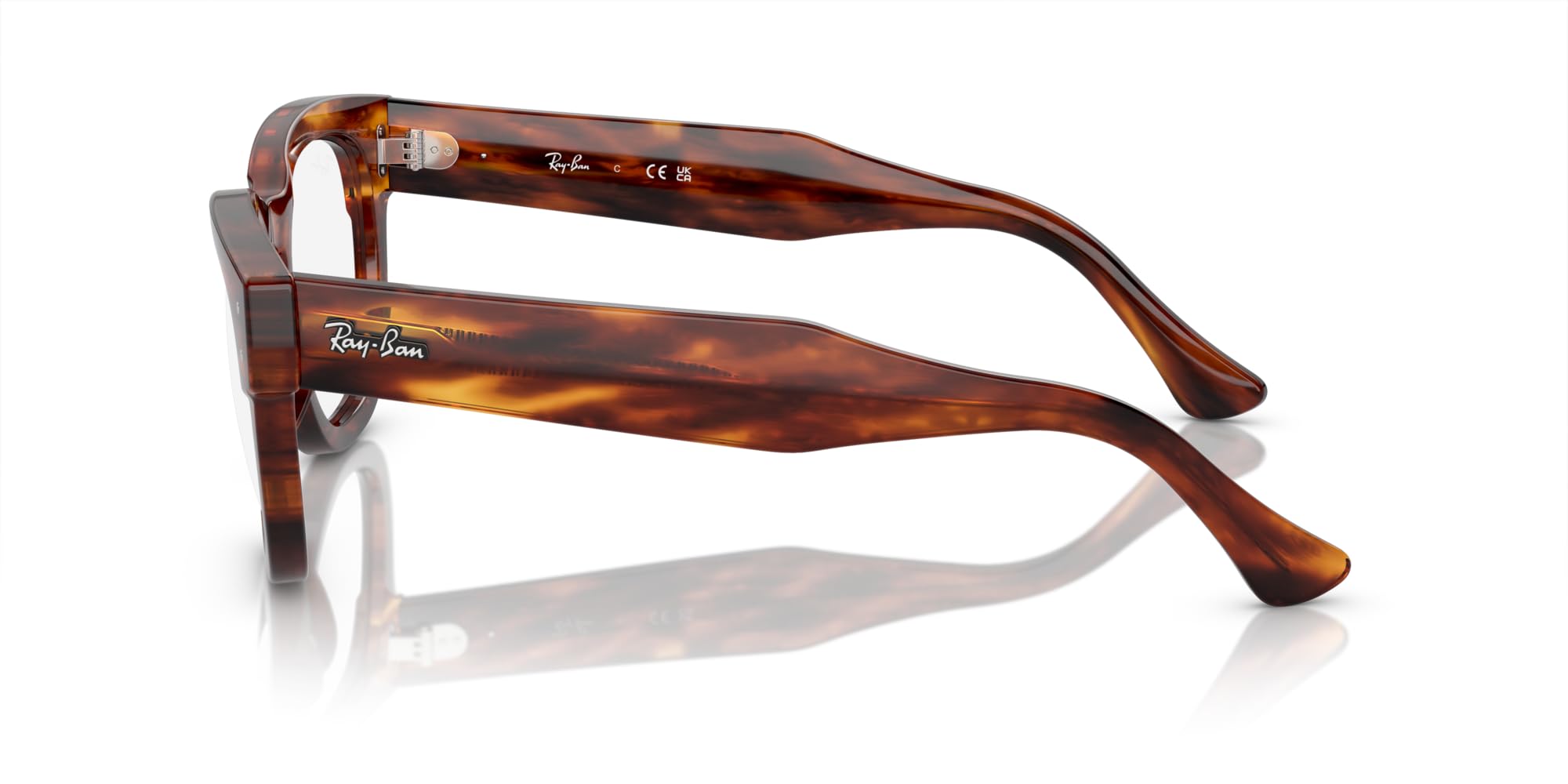 Ray-Ban Rx0298v Mega Hawkeye Ramki do okularów na receptę, Havana w paski/demo, 48 mm Unisex dzieci, Obiektyw w paski Havana/Demo, 48 mm