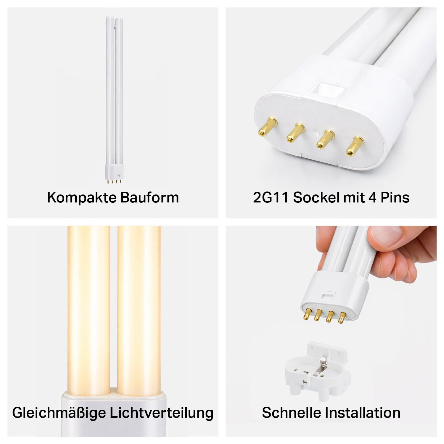 NCC-Licht Kompaktleuchtstofflampe CFL 36W/840 2G11 4P 2900lm Neutralweiß 4000K