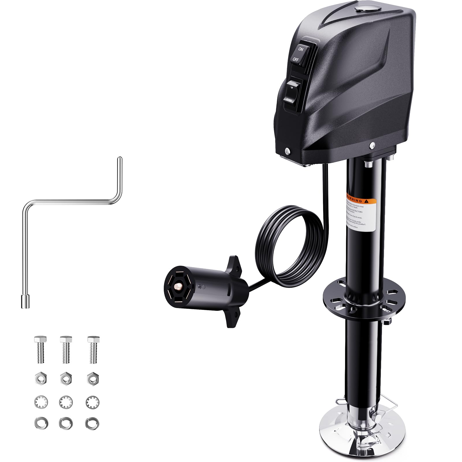 5500-7500lbs Electric A-Frame Trailer Jack, 7-Way Connector, 23.2" Vertical Travel, 12V DC,for RV Trailer, Camper