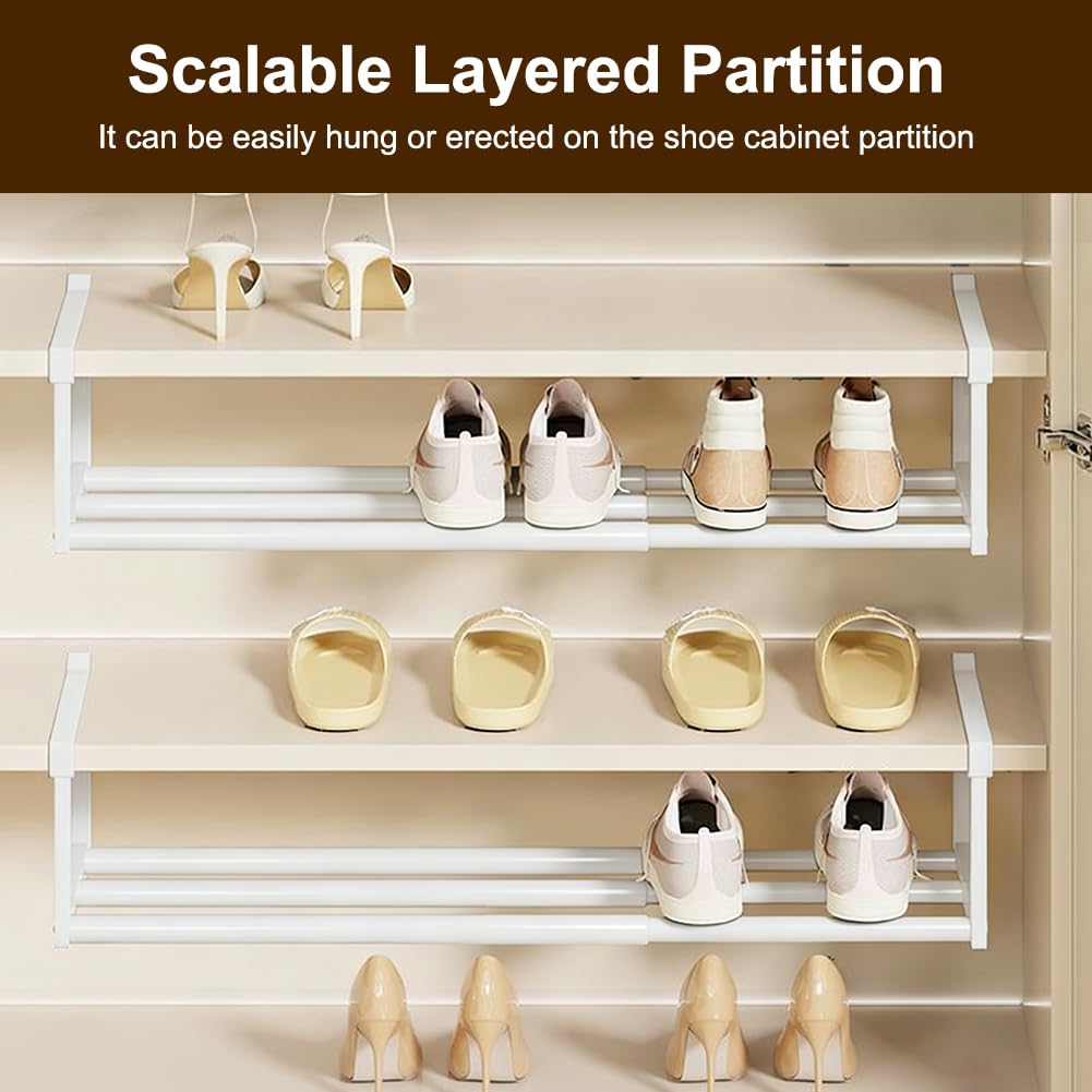 Organizador de armario colgante extensible de 40 a 70 cm, elegante cocina, ropa y zapatero, estantería multifunción que ahorra espacio (blanco)