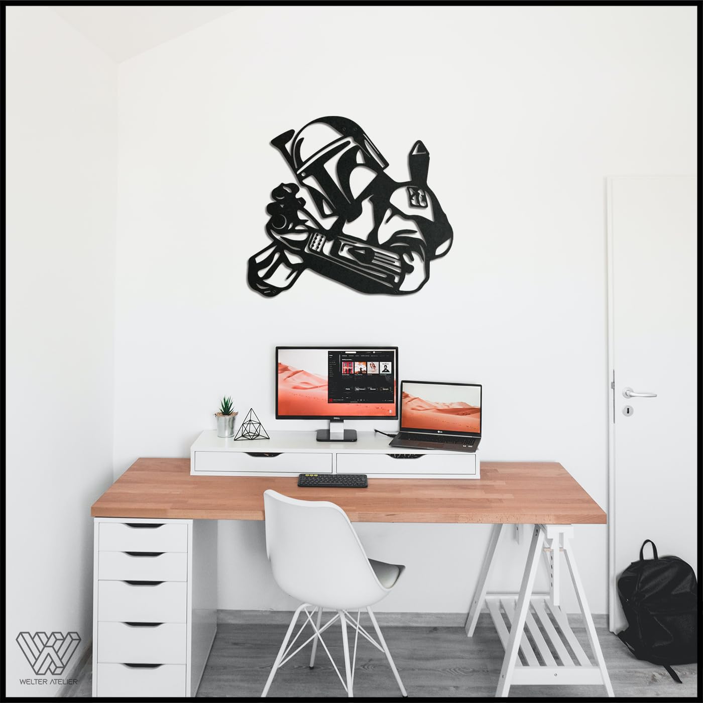 BCDHOMEDECOR,Boba Fett Metal Duvar Dekoru (70 * 78)
