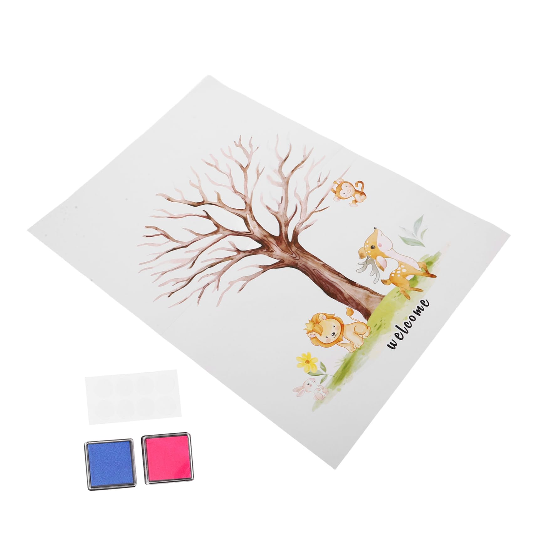 Alipis 3sätze Gender Reveal Fingerprint Tree Gästebuch Mit Poster Stempelkissen Für Shower Dekoration Und Unvergessliche Erinnerungen