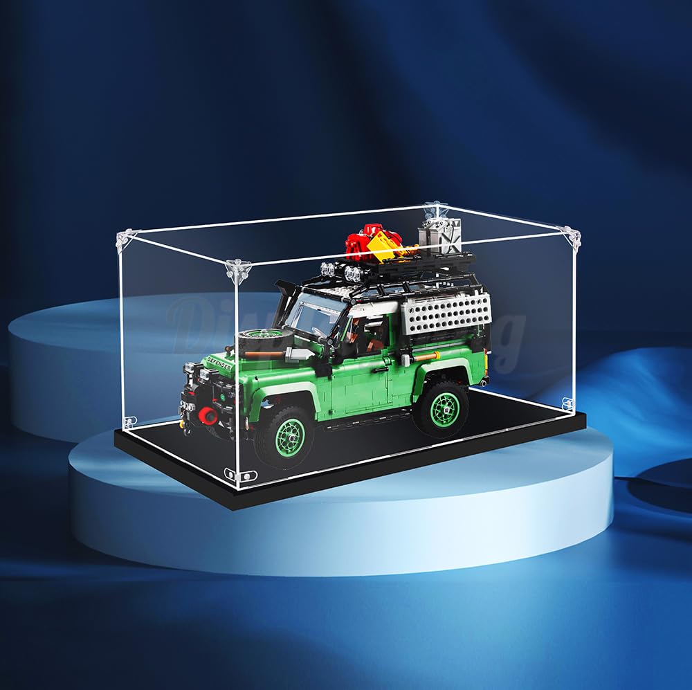 Acrylic display case for LEGO® Land Rover Classic Defender 90 10317 3mm Thickness dust-Free and Crystal Clear Display case with Screw (Lego Set is not Included) (No background)