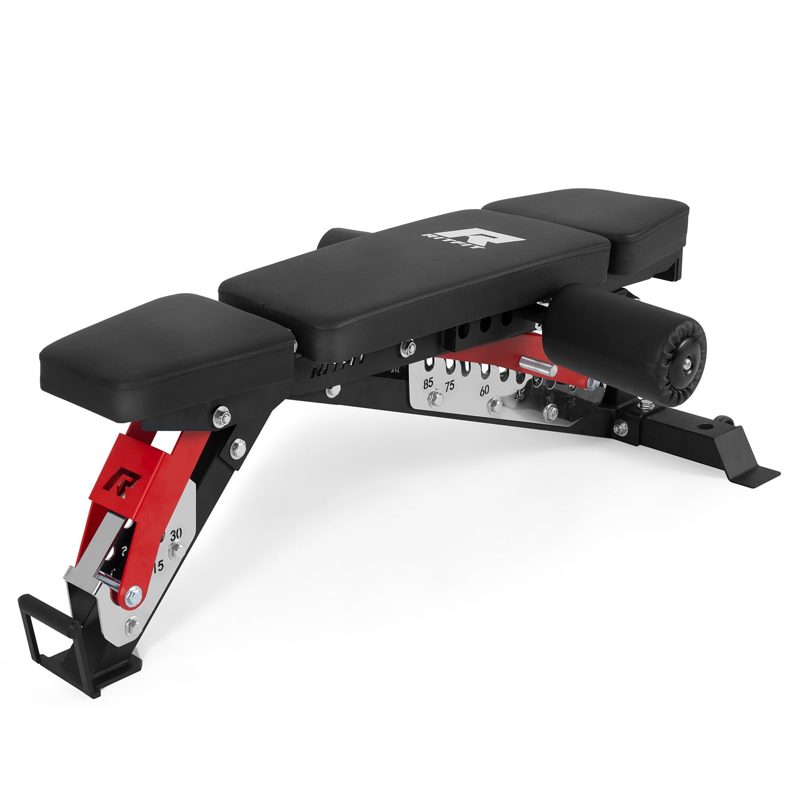 3-Section Adjustable Weight Bench for Home Gym, 1600LB Capacity | Incline Decline Flat, 10 Backrest & 5 Headrest Positions, Full Body Strength Training with 14GA Steel Frame