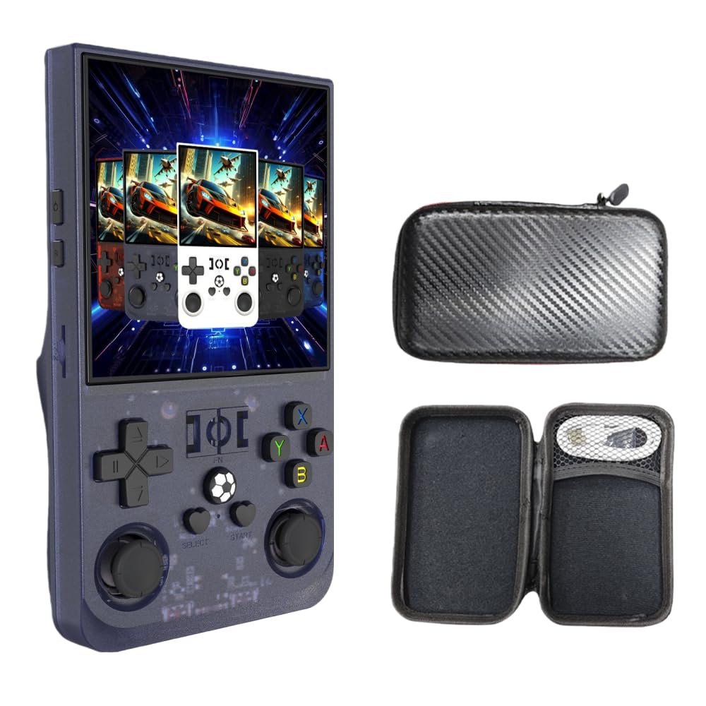 R36MAX Handheld Game Console Portable Game Console Emulator Game Console 4" HD Screen Dual 3D Joystick Over 30 Languages Switching Long Lasting Battery Life Perfect Birthday Present for