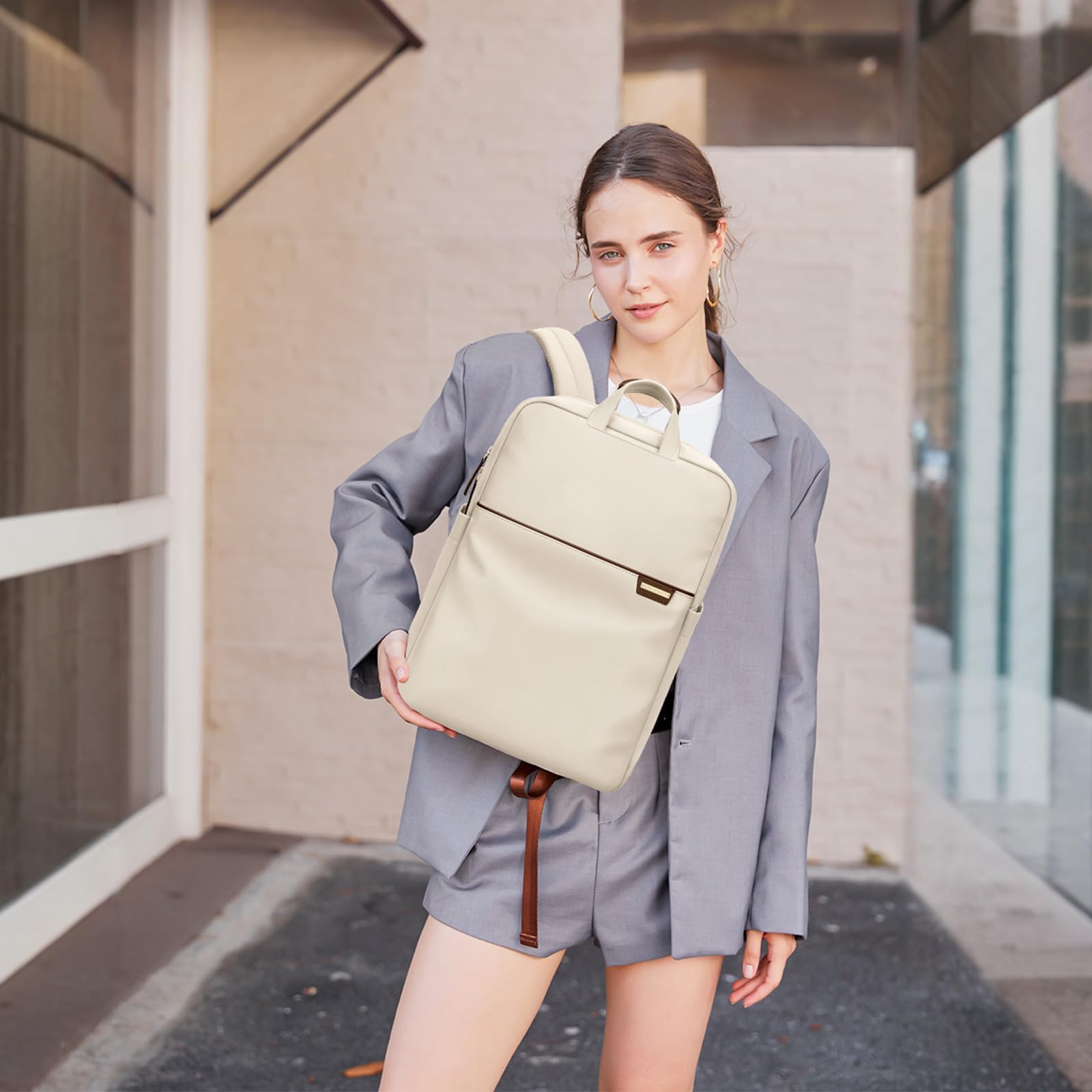 Zaino Porta PC Donna,Multifunzione 17.3 Pollici Zaino Donna Antifurto Zaino Scuola Zaino per Computer Zaino da Viaggio,Borse da Cabina per Easyjet, Zaino per Università
