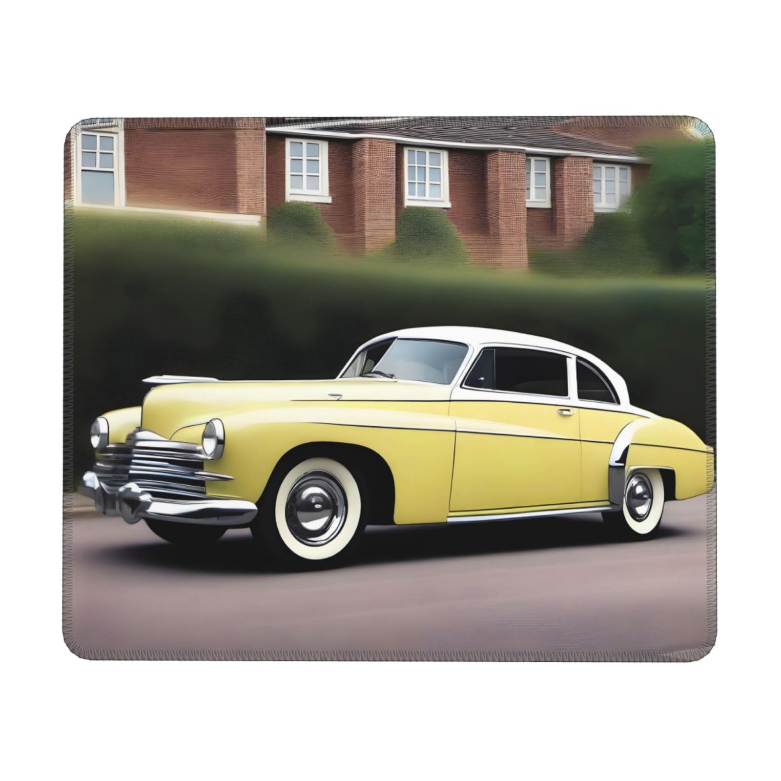 Vintage Car Pattern Mouse Pad Gaming Non-Slip Rubber Base Rectangular Mouse Mat for Desktop Computer Laptop Gaming Office 10 X 12 Inch