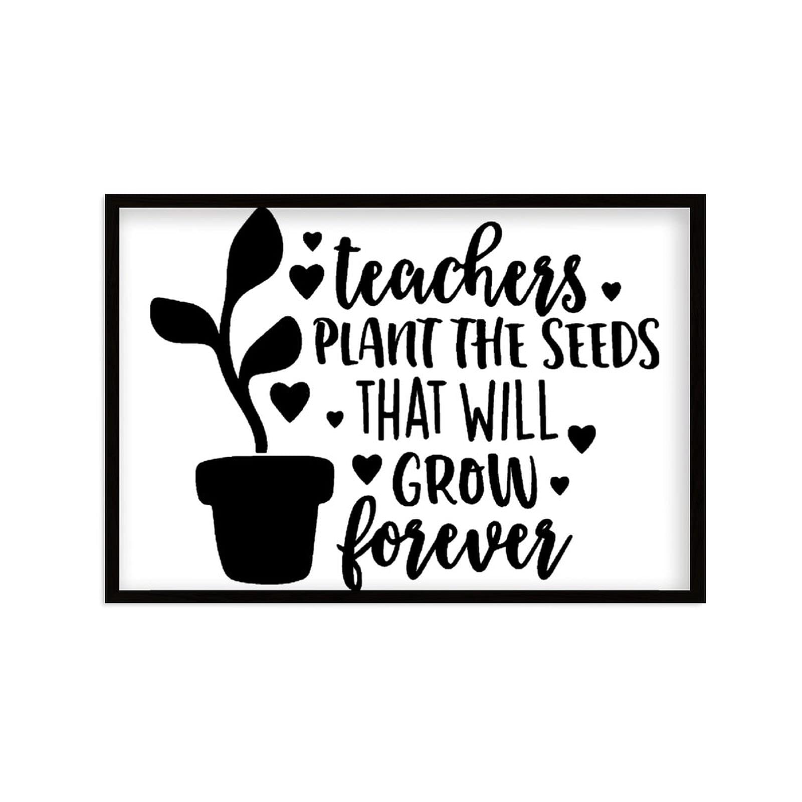 Amazon.com : Framed Quotation Inspirational Wall Decor Wooden Art Signs  Positive Quotes Sayings Teachers Plant The Seeds That Will Grow Forever  Black-C3 20X30cm Farmhouse Gift Home Ornament Decor : Patio, Lawn &
