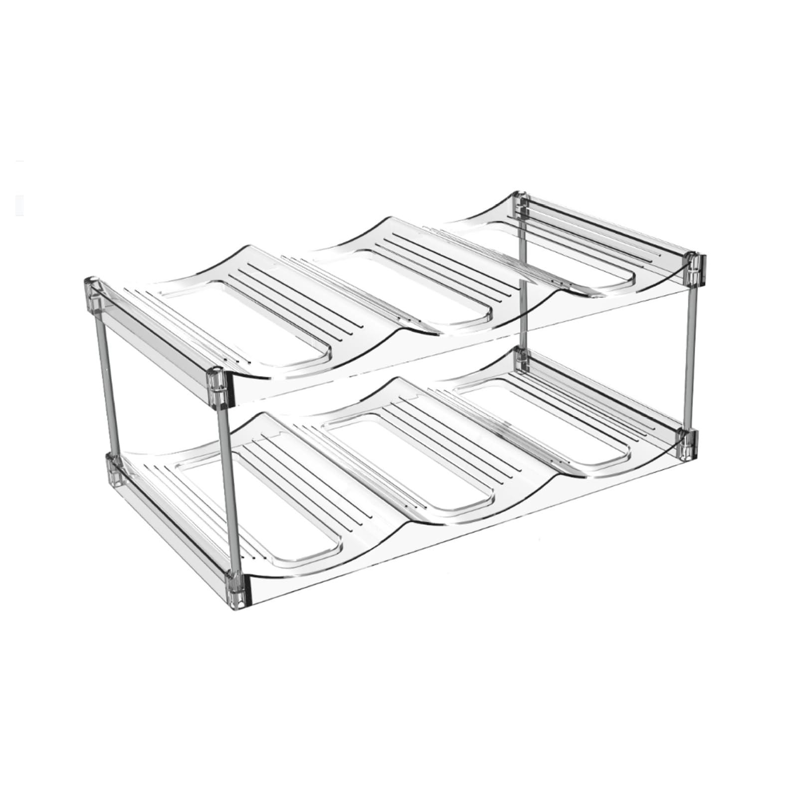 Elnwnnkc Space Saving Stackable Water Bottle Shelf Space Efficient Water Bottle Storage Holder Functional Organizers for Cabinets Multilayered Holder