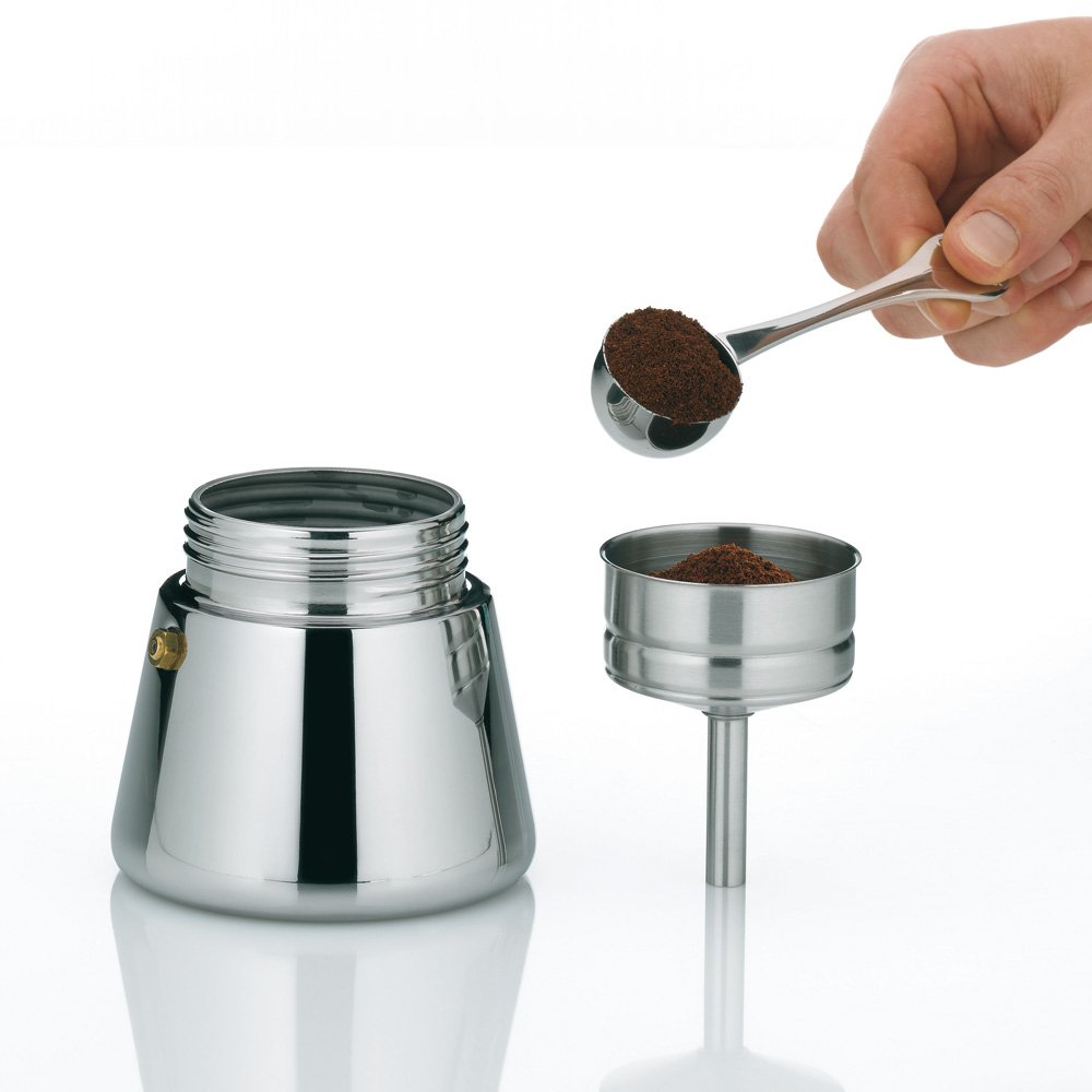 kela 10835 Espressokanne, 4 Tassen, 200 ml, Induktionsgeeignet, Edelstahl, Latina