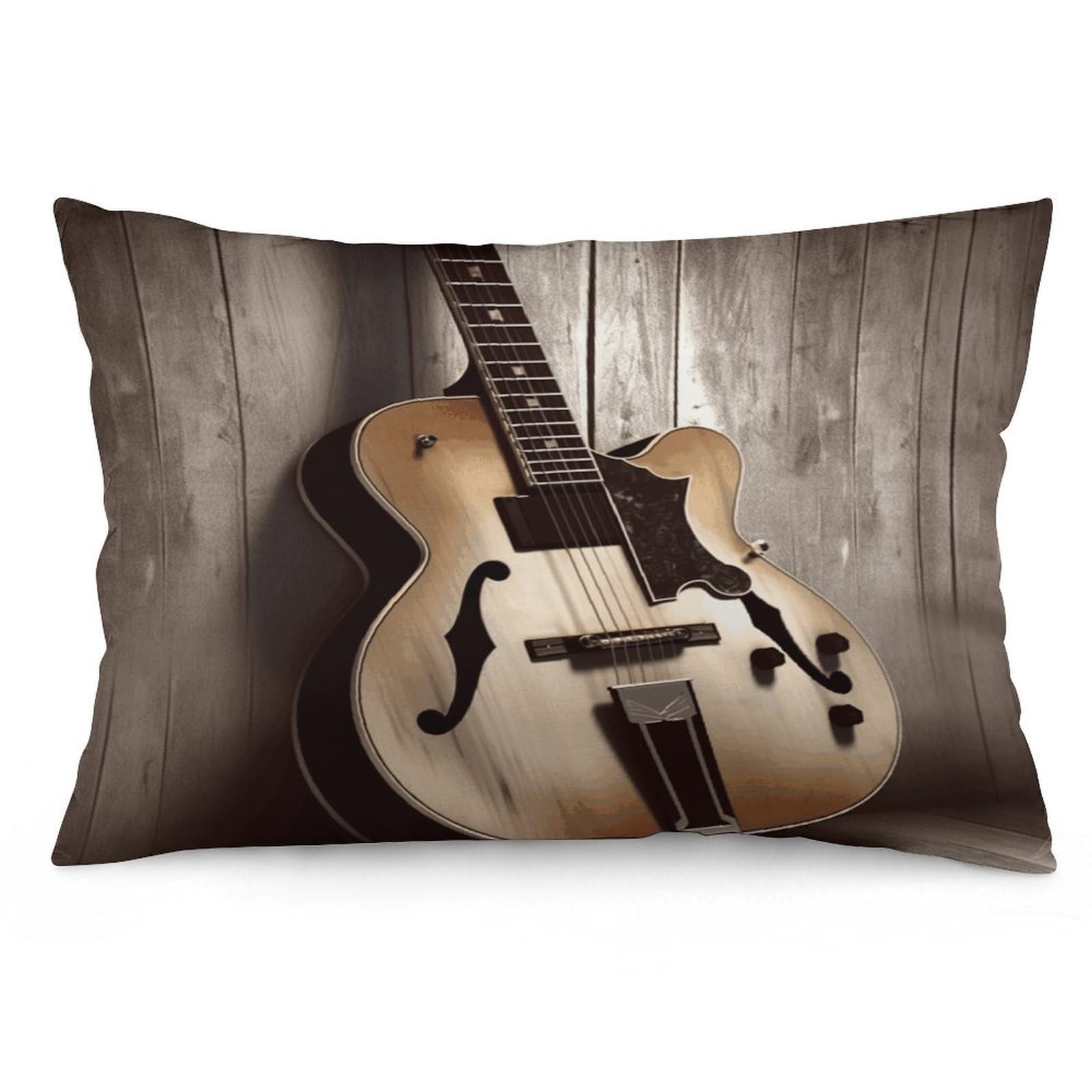 Guitar Pictures Throw Pillow Cover Soft Lumbar Pillow Covers with Zipper Breathable Rectangular Cushion Case Polyester Pillow Case Decorative Body Pillow Cover for Couch Bed