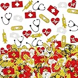 210 Pcs Nurse Glitter Confetti Decorations Nurse Medical Doctor Graduation Party Table Decorations for Nursing School Nurse Week Retirement RN Party Supplies