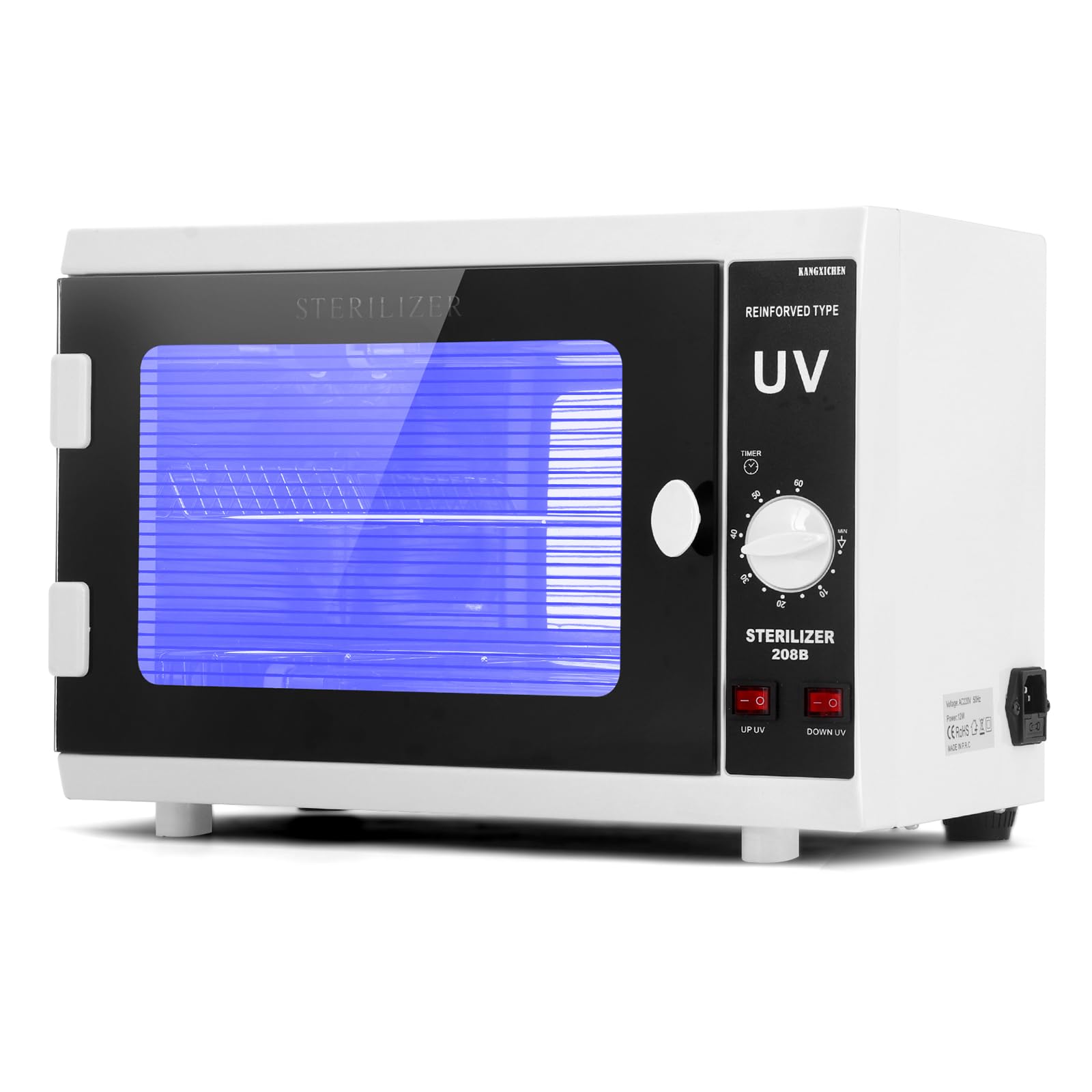 Xverycan UV Sterilizer, Dual Lamps UV Disinfection Cabinet, 2-Tiers Sterilization Tray, Micro Switch, Professional UV Sterilizer for Home Nail Beauty Salon Towels Tools Disinfection