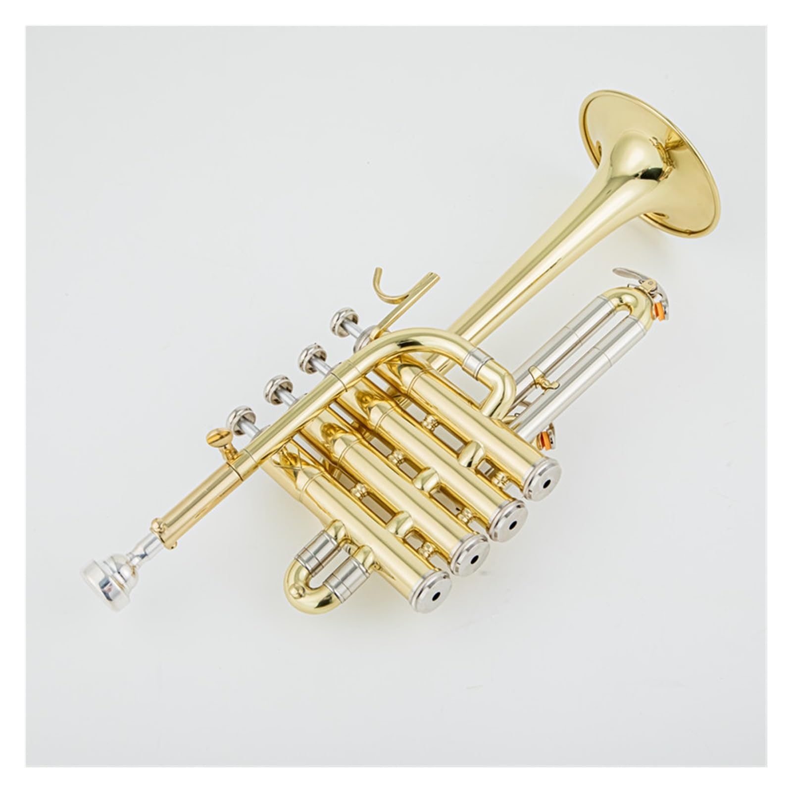 Studentische Blechblasinstrumente Professionelle Trompete B-Trompete Messing Gold Silber Lackoberfläche Trompete (Color : Gold)