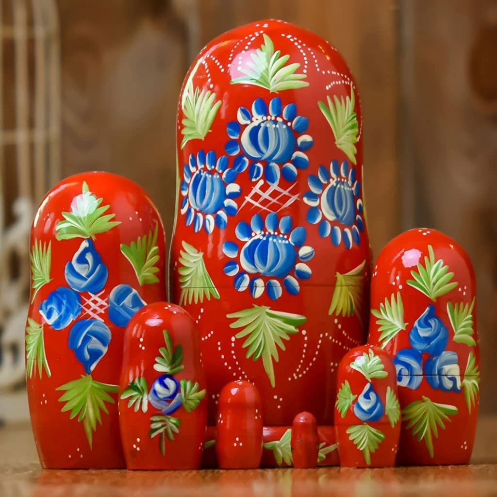 Matrioszka Rosyjskie Matryoshka, Układanie Drewna Zagnieżdżony Zestaw 7 Sztuk Ręcznie Robione Zabawki Na Prezent Urodzinowy Zabawki Układania