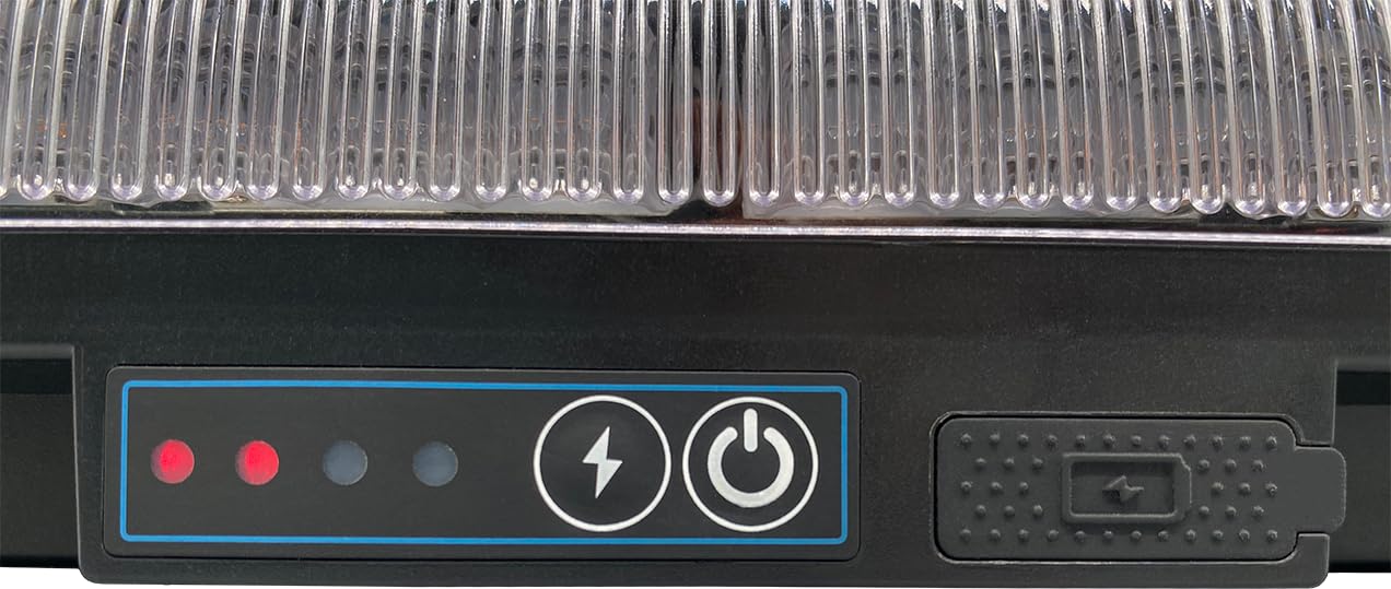 Berger & Schröter | 2er Set Akku LED Mini Warnbalken magnetisch, 12/24 V Warnlicht, Fernsteuerung per Funkfernbedienung, 4000 mAh, 7 Blitzmuster, wiederaufladbare Warnleuchte