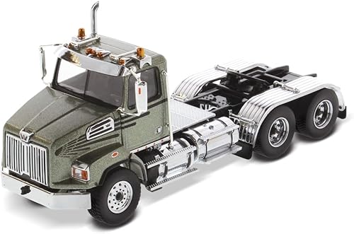 Diecast Masters 1:50 Escala Western Star 4700 SBFA Tandem Day Cab | Serie Transporte | Verde Oliva Metálico Modelo 71038