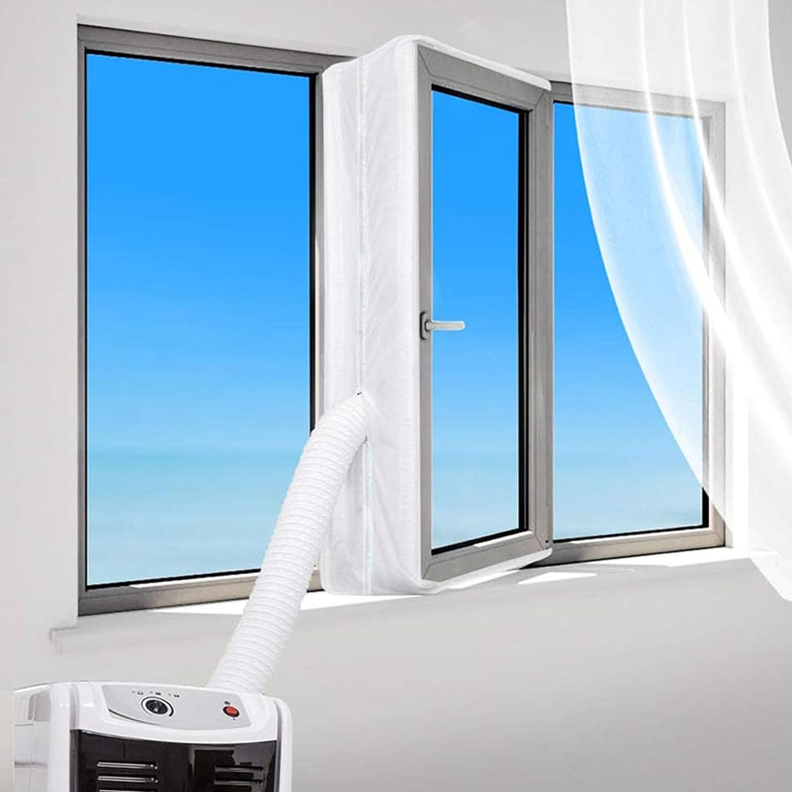 Sello de Ventana Universal,Kit Ventana Aire Acondicionado Portatil 4m,Adaptador de Ventana,Sellado Ventana Aire Acondicionado,Kit de Junta de Ventana,para Acondicionadores de Aire Móviles