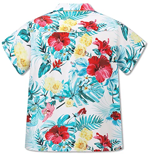 Image of Betusline Girls' and Womens' Hawaiian Shirts Button Down Floral Shirts